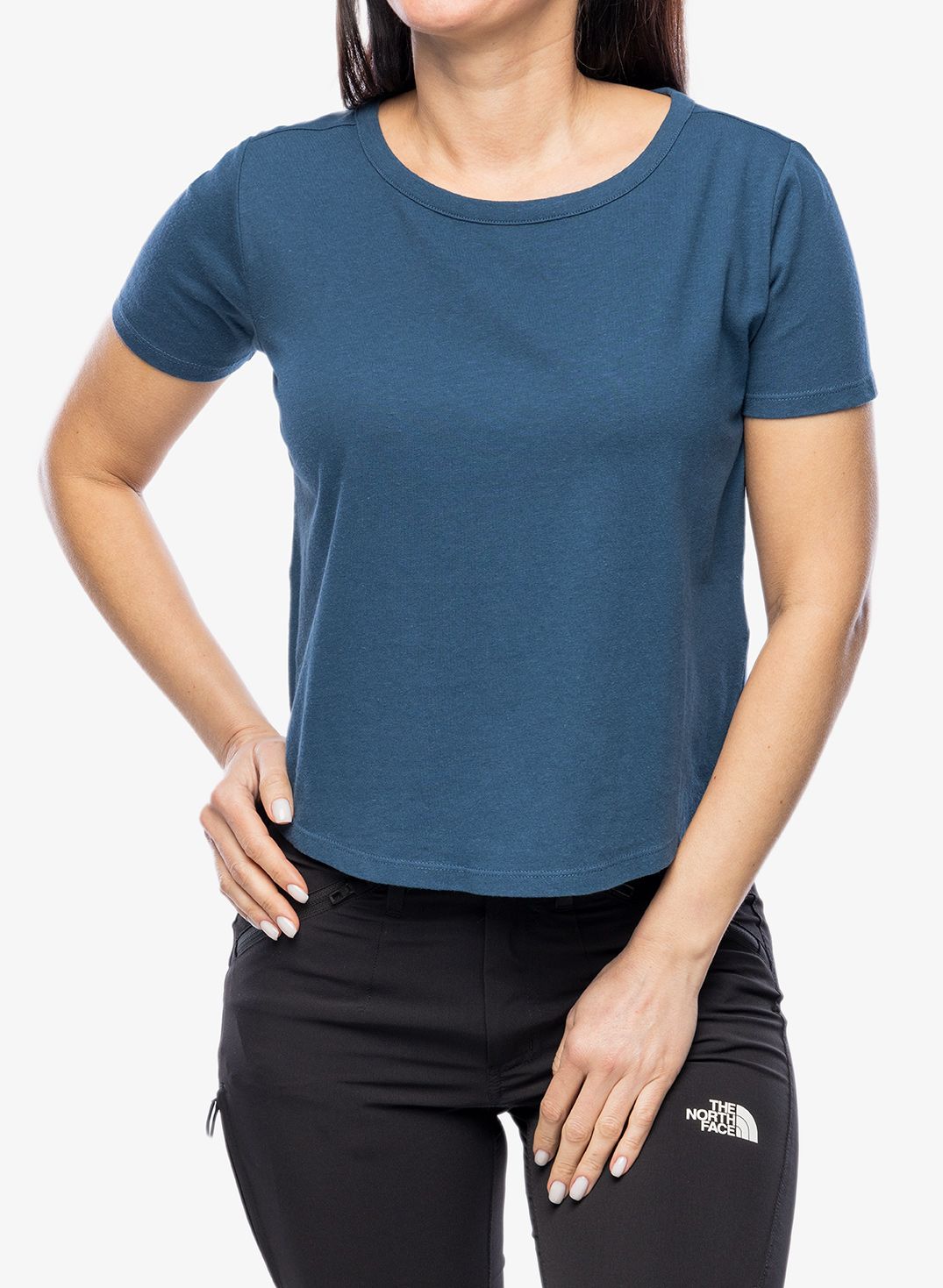 Ženska bombažna majica Royal Robbins Basecamp Boxy Tee - blue teal