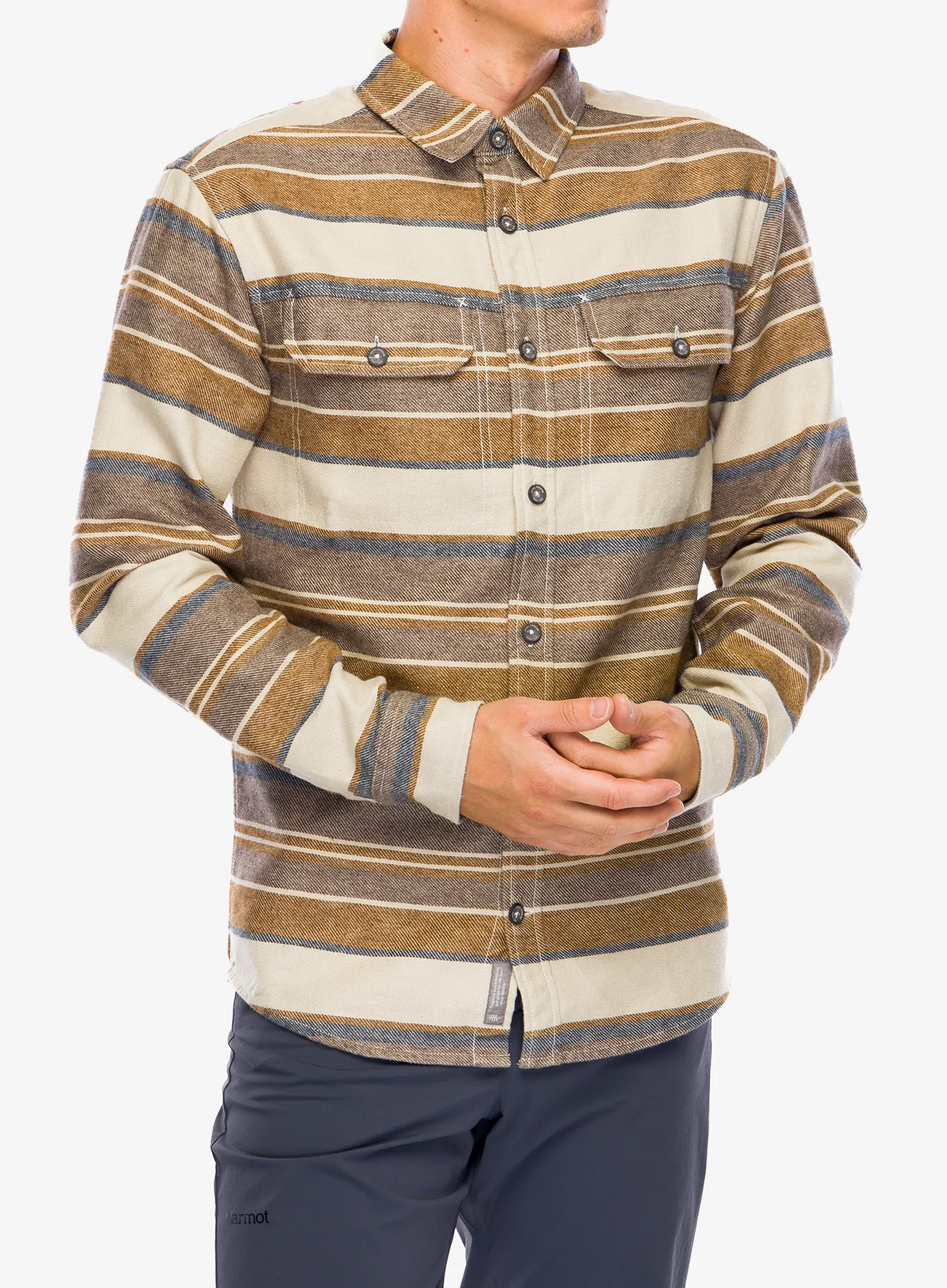 Pohodniška srajca Royal Robbins Clouds Rest Hemp LS - bistre pacific crest stripe