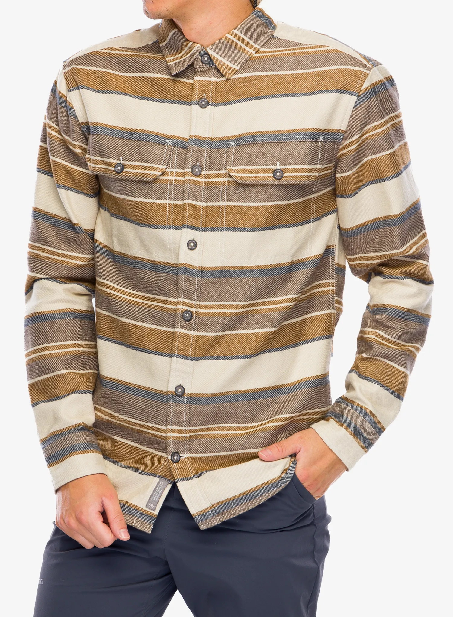 Pohodniška srajca Royal Robbins Clouds Rest Hemp LS - bistre pacific crest stripe