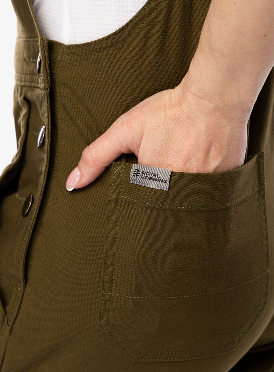 Ženske hlače Royal Robbins Half Dome Overall - dark olive