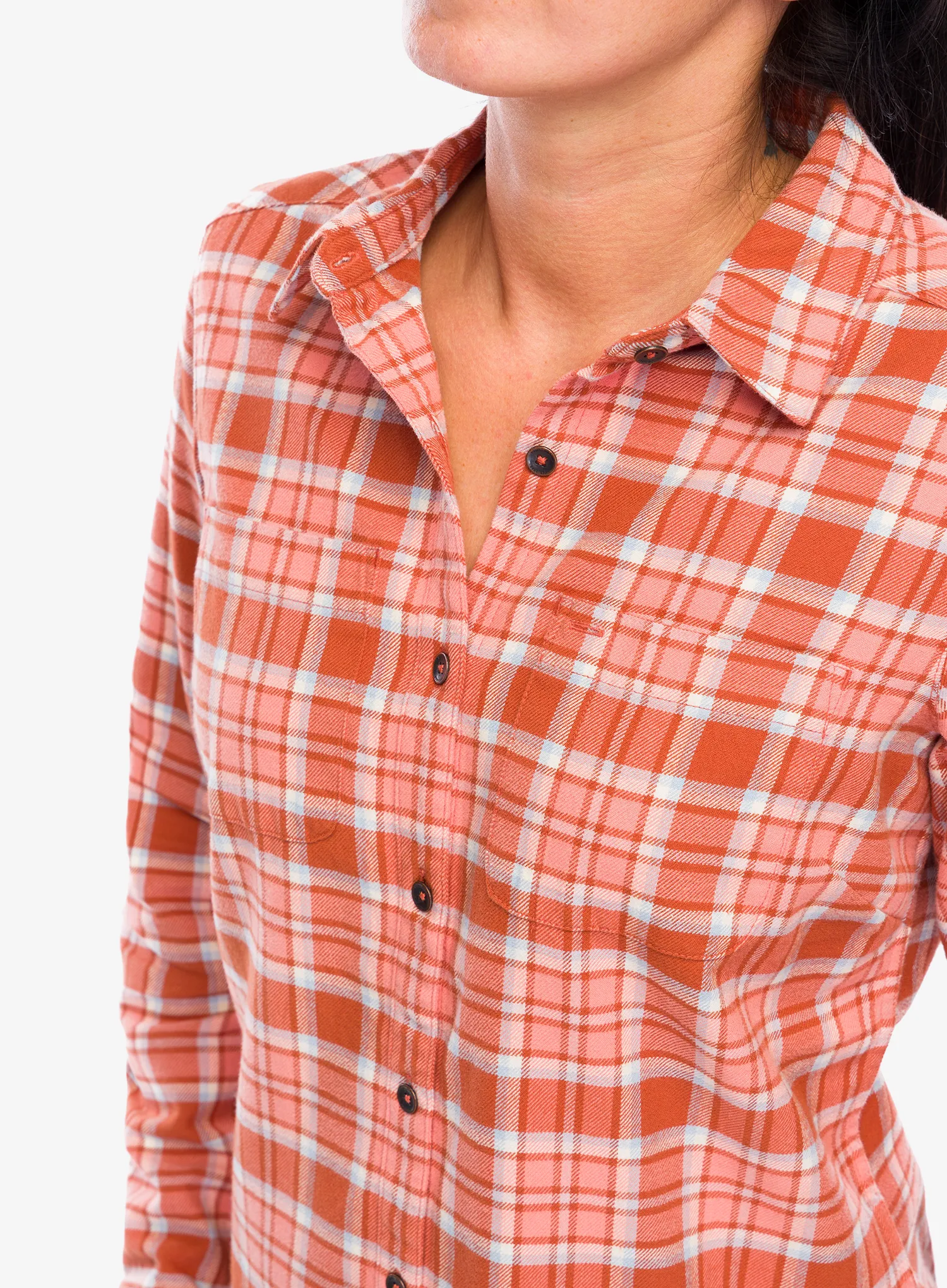 Ženska srajca Royal Robbins Lieback Organic Cotton Flannel LS - baked clay tomales pld
