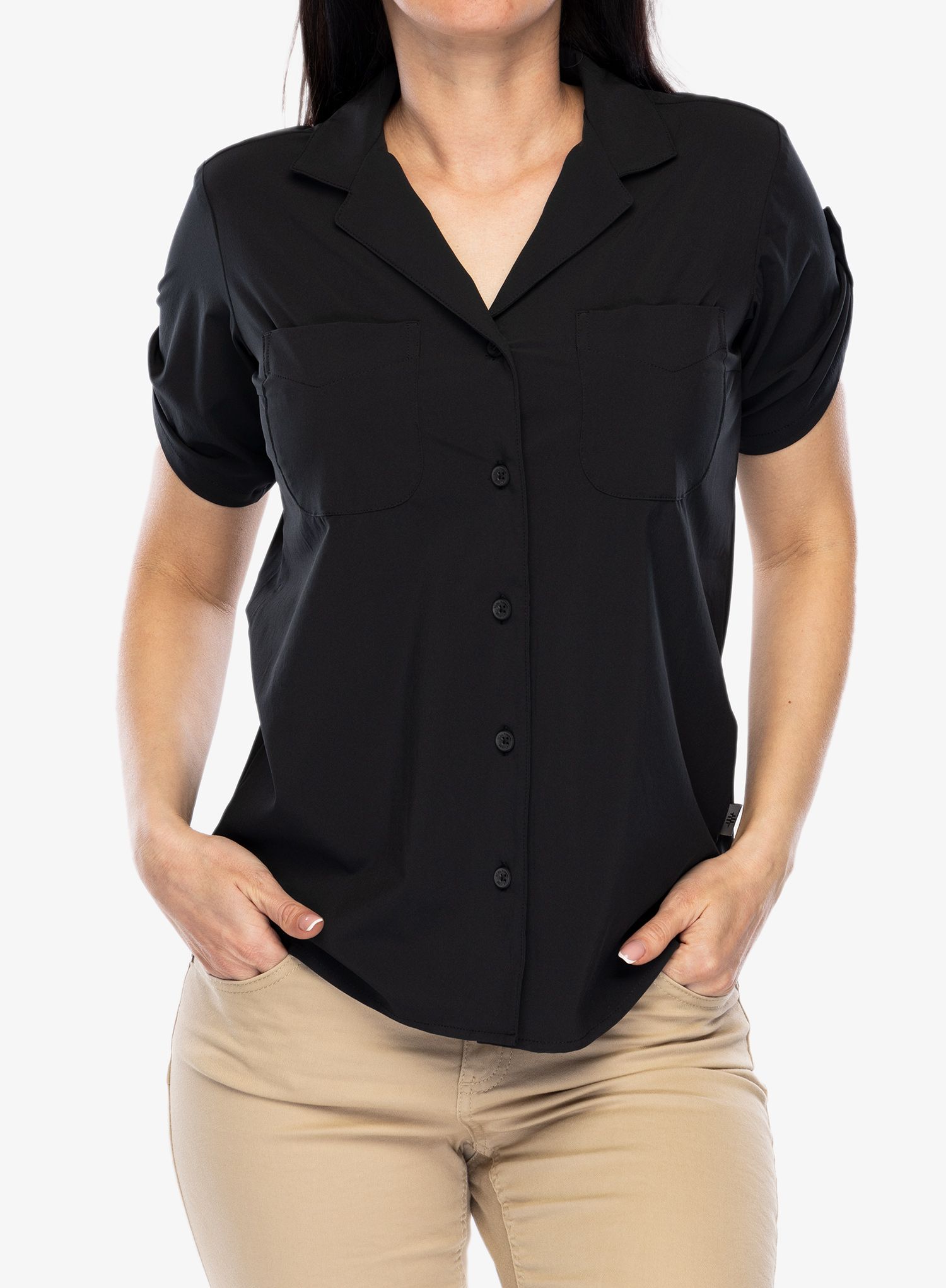 Ženska srajca Royal Robbins Spotless Evolution Meadow SS - jet black