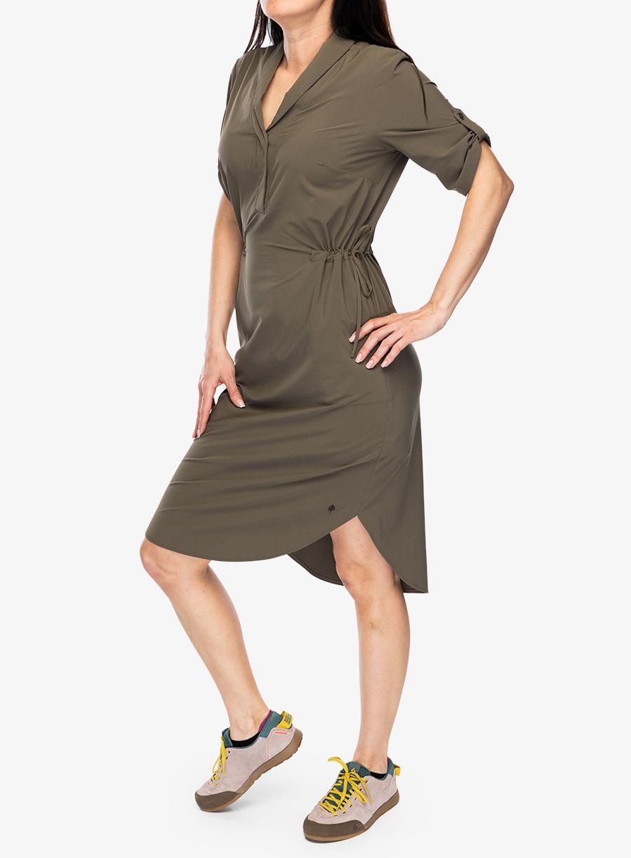 Športna obleka Royal Robbins Spotless Traveler Dress S/S - everglade