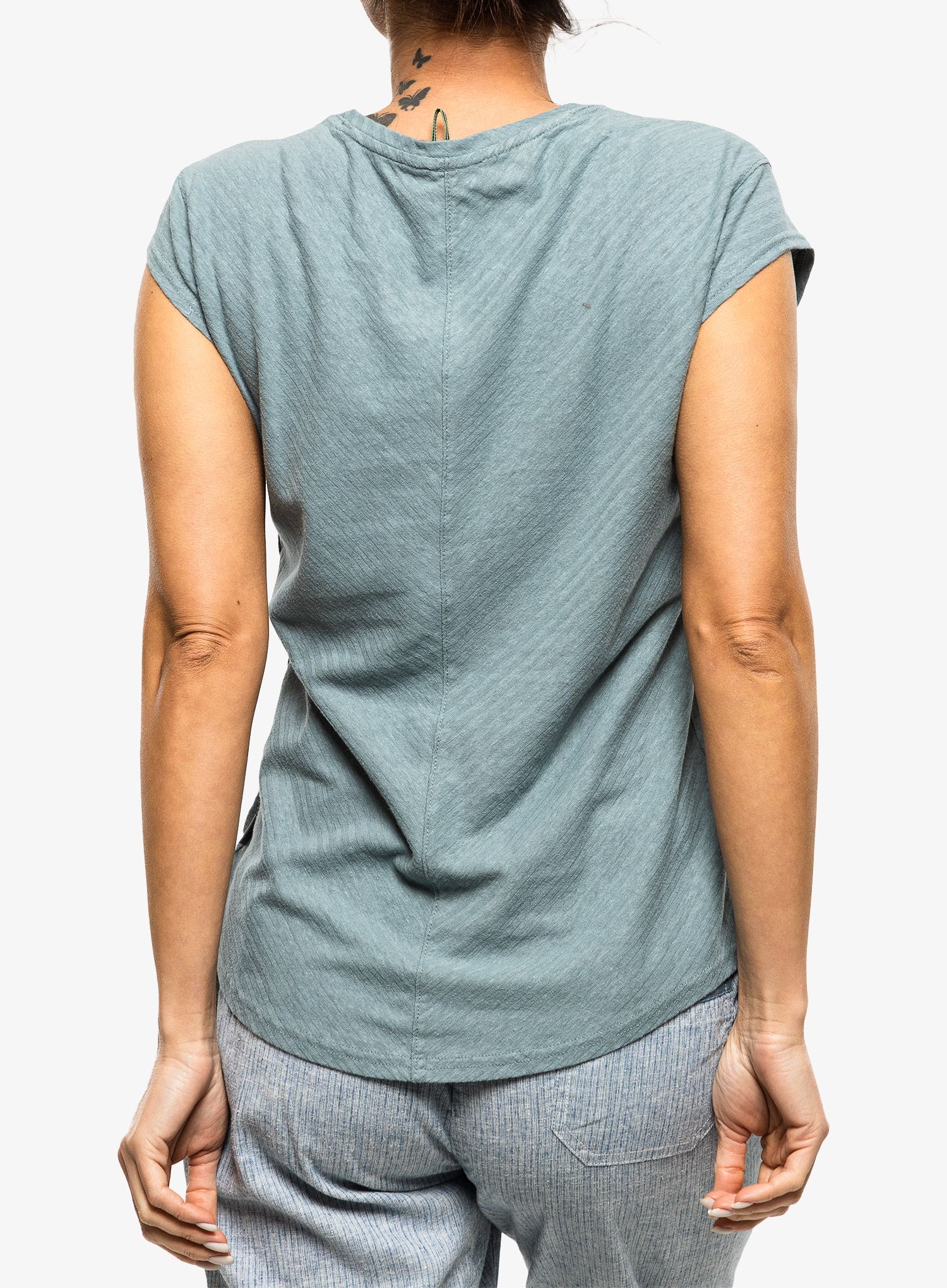 Ženska majica Royal Robbins Vacationer V-Neck SS - lt slate