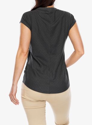 Ženska majica Royal Robbins Vacationer V-Neck SS - asphalt str
