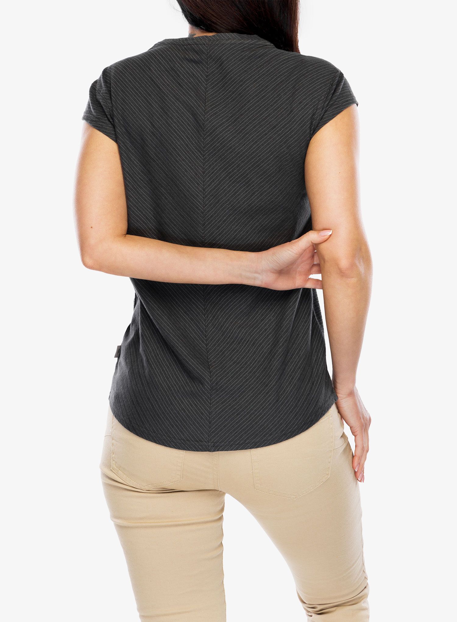 Ženska majica Royal Robbins Vacationer V-Neck SS - asphalt str
