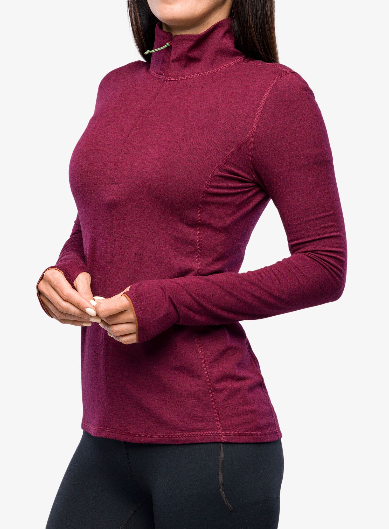 Jopica Royal Robbins Venturelayer 200 1/4 Zip LS - burnt grape htr