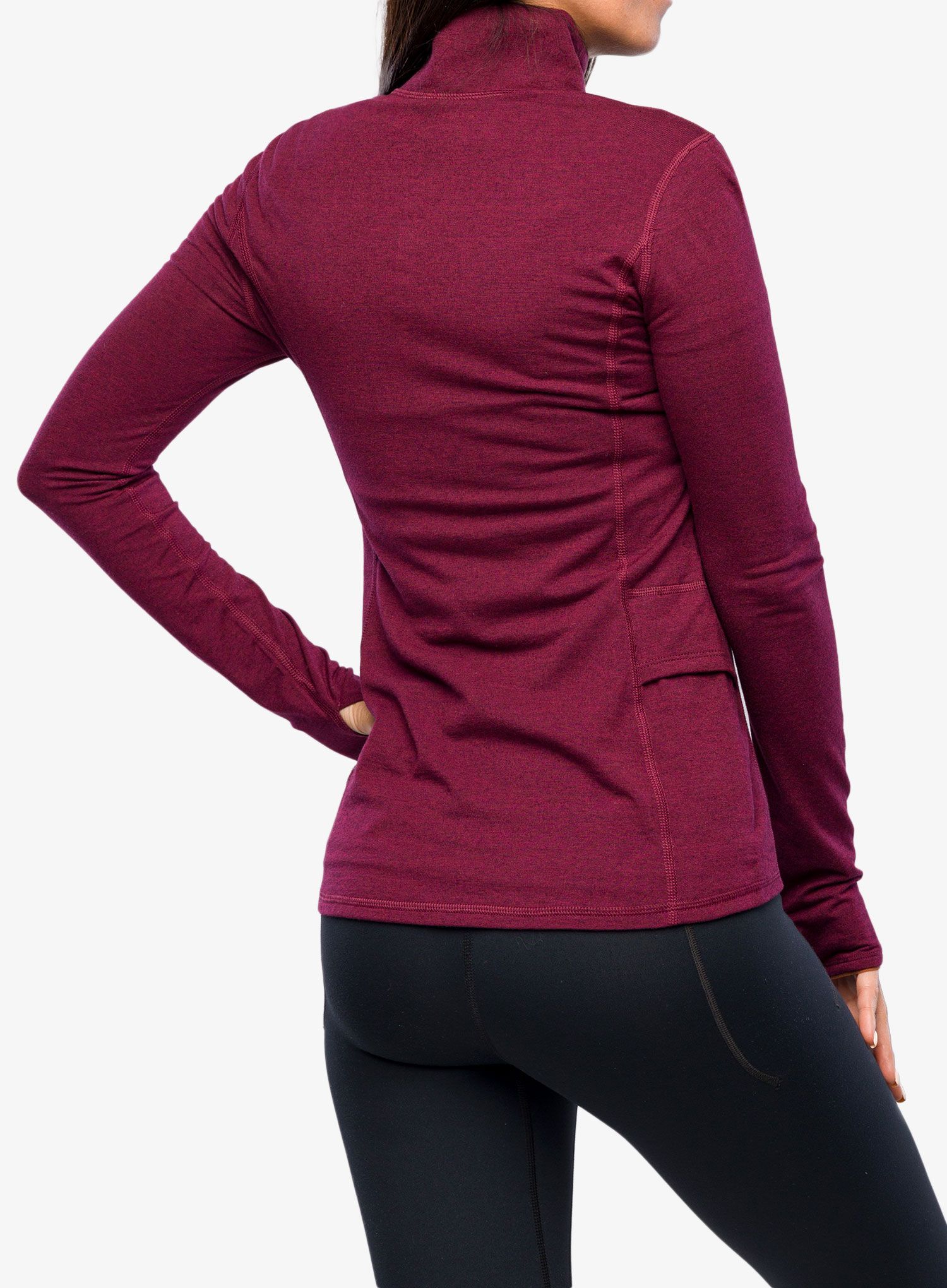 Jopica Royal Robbins Venturelayer 200 1/4 Zip LS - burnt grape htr
