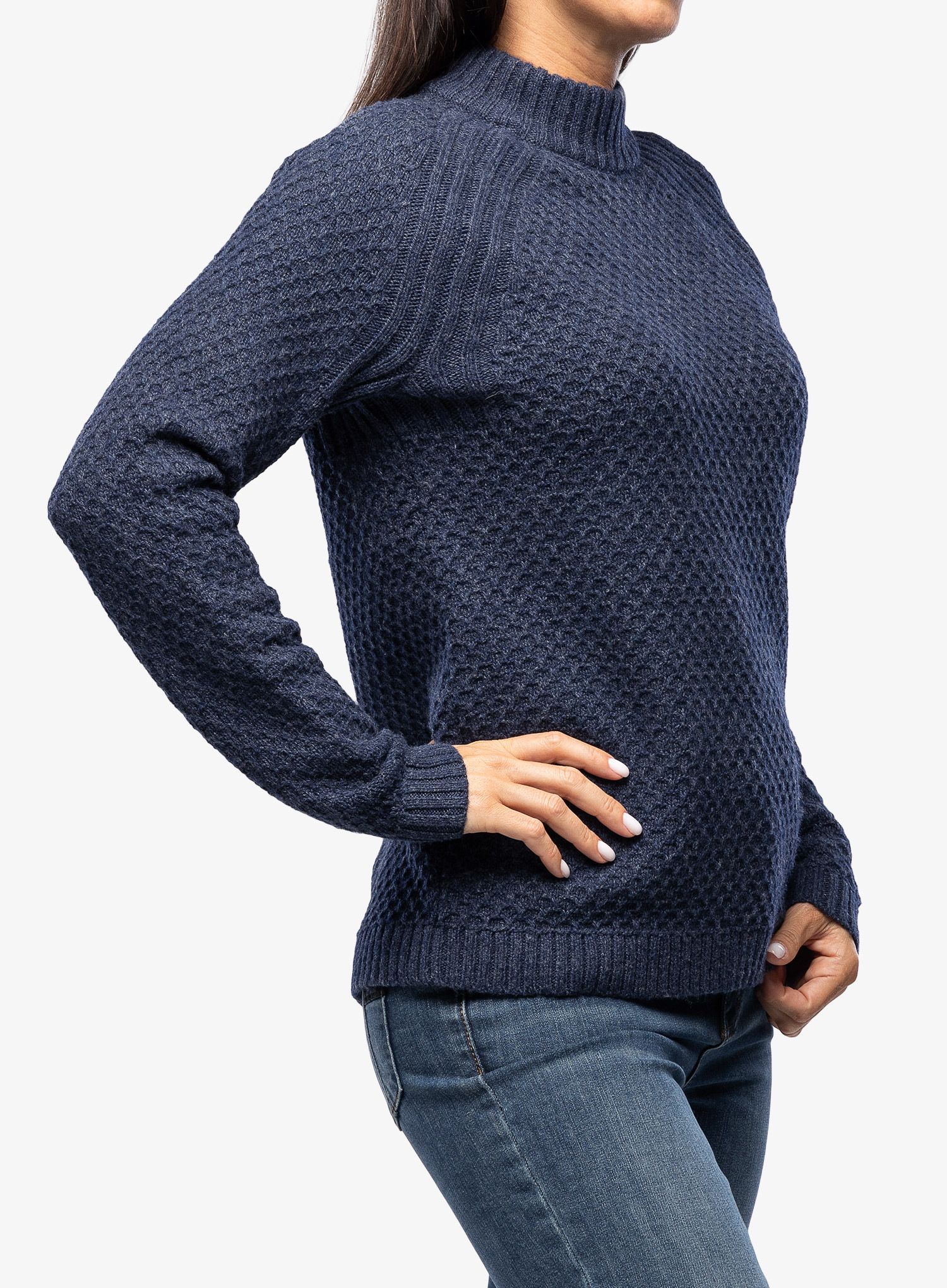 Ženski pulover Royal Robbins Westlands Chunky Mock Neck - deep blue