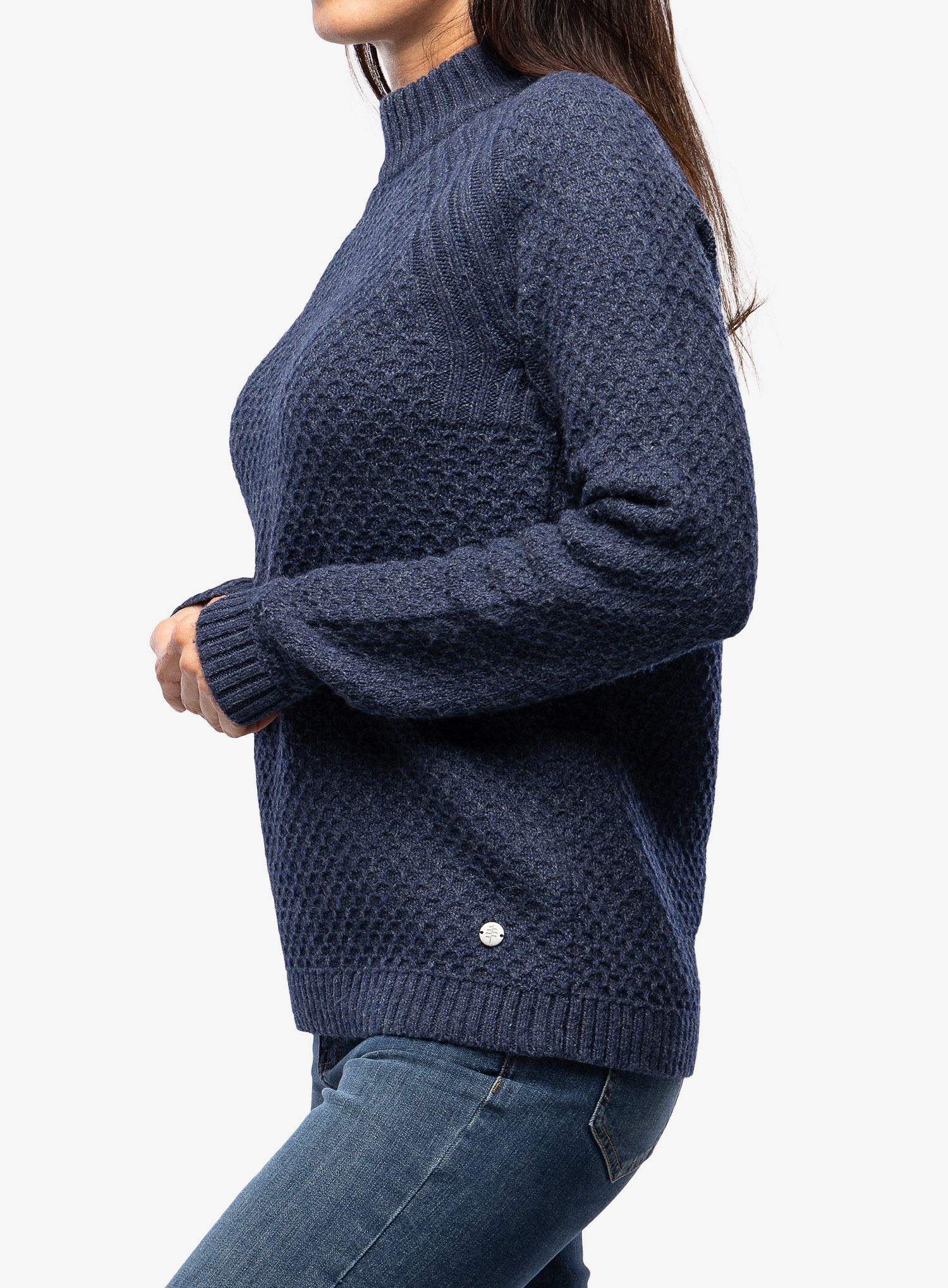 Ženski pulover Royal Robbins Westlands Chunky Mock Neck - deep blue