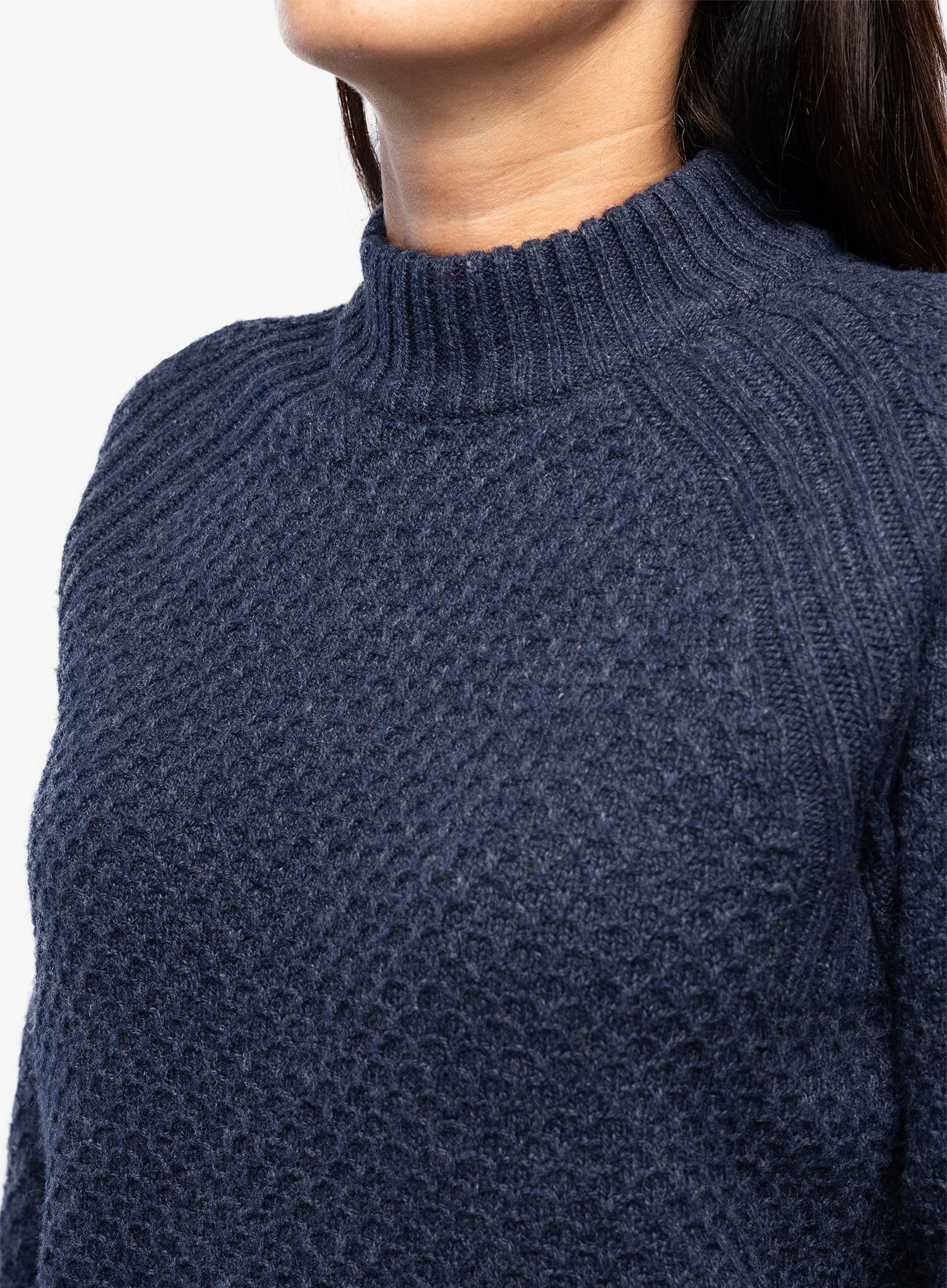 Ženski pulover Royal Robbins Westlands Chunky Mock Neck - deep blue