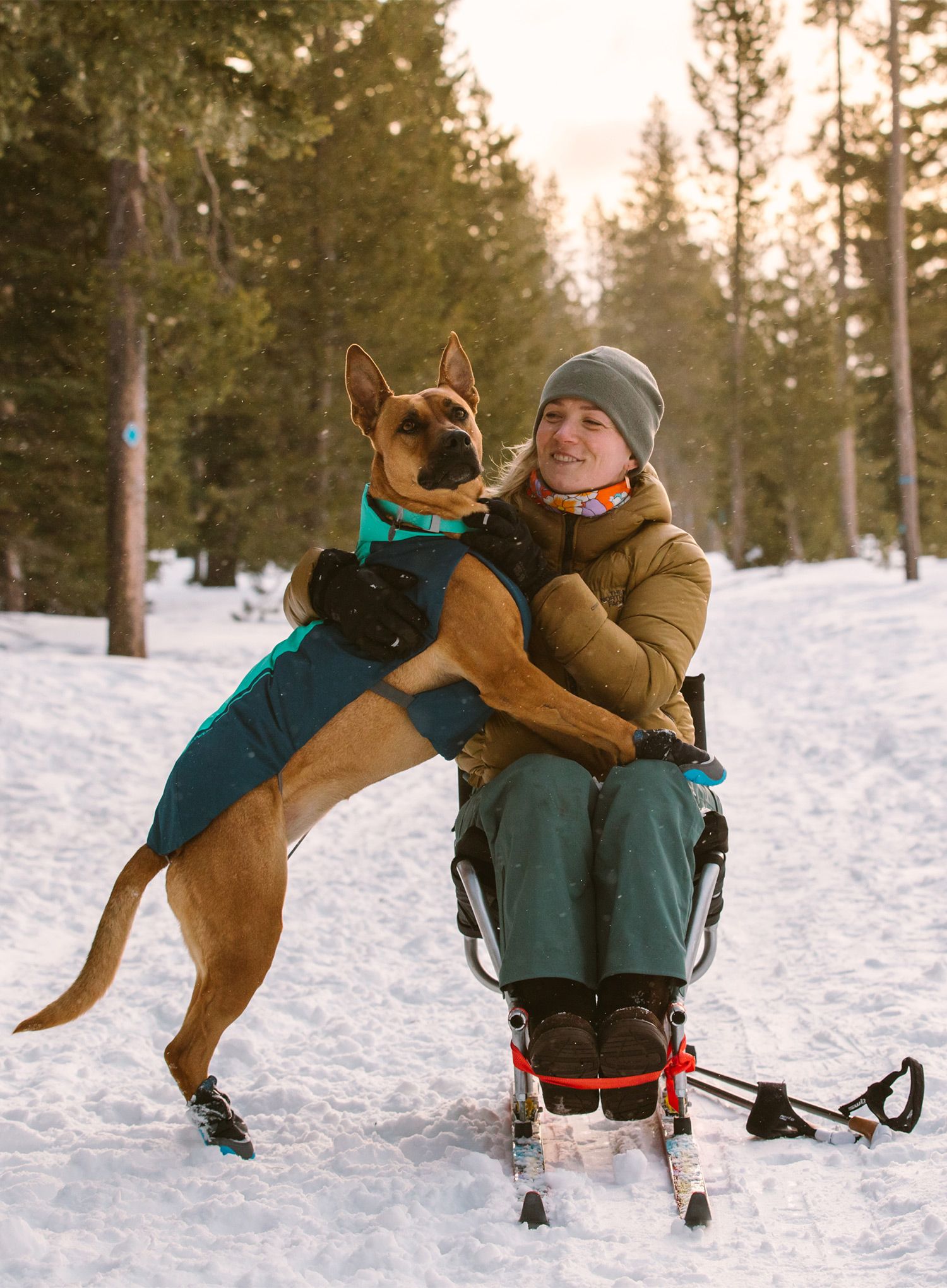 Plašč za psa Ruffwear Vert Jacket - aurora teal