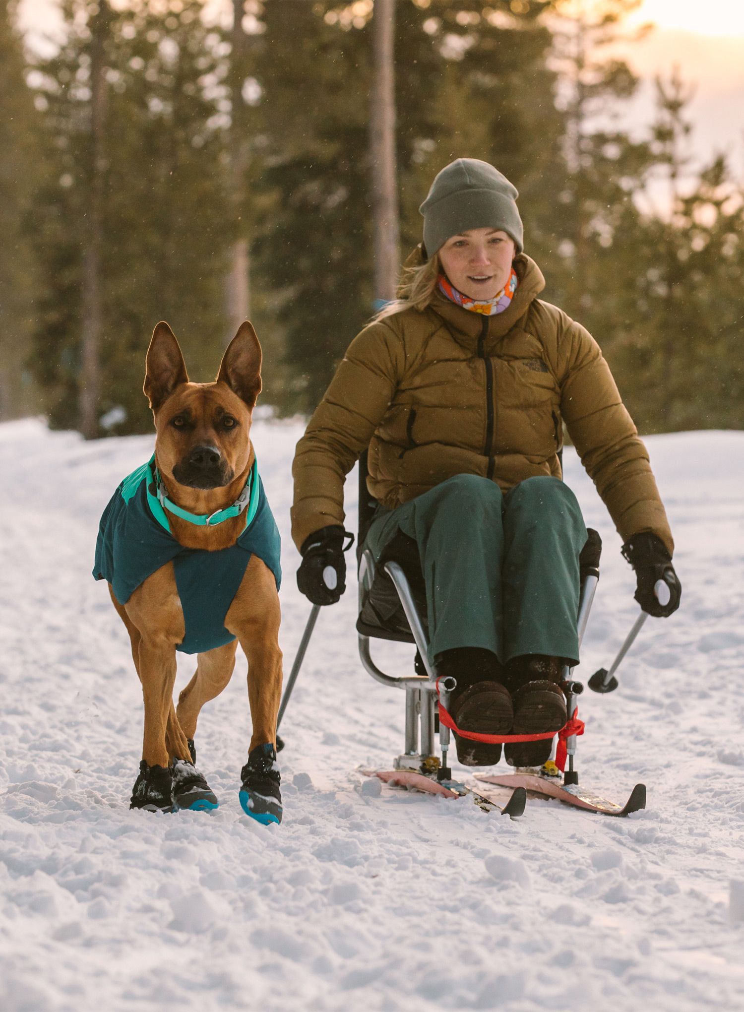 Plašč za psa Ruffwear Vert Jacket - aurora teal