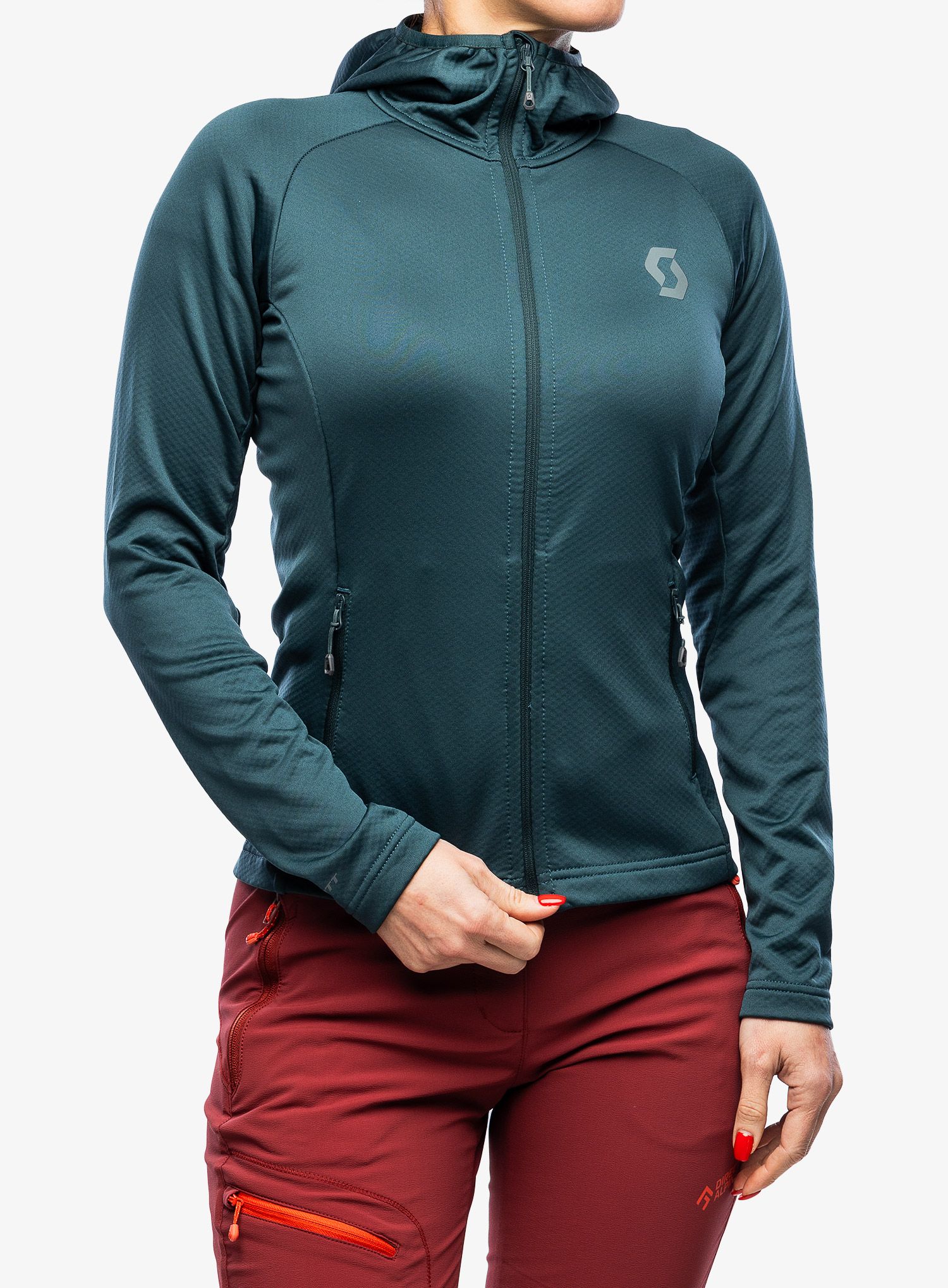 Ženski flis SCOTT Defined Tech Hoody - green