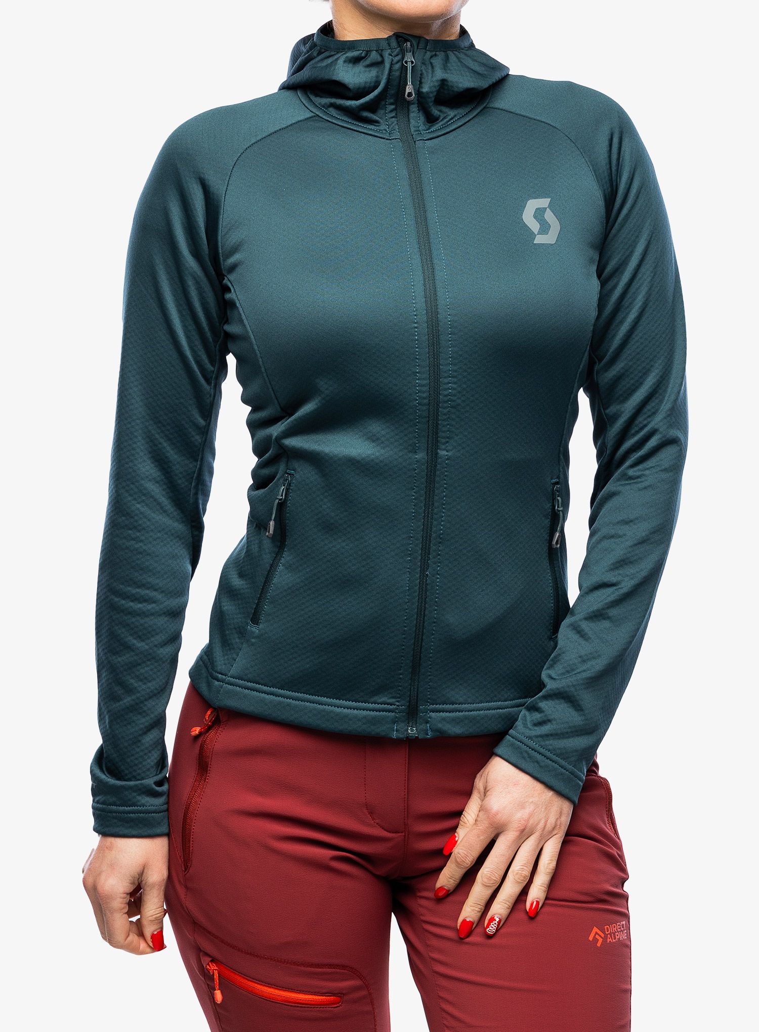 Ženski flis SCOTT Defined Tech Hoody - green