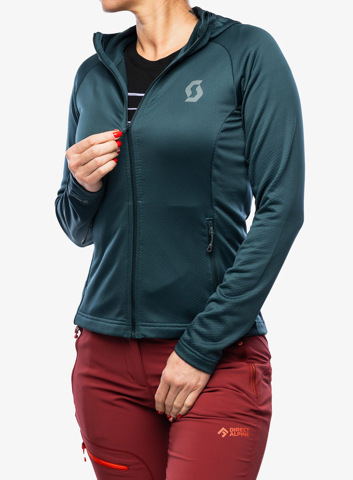 Ženski flis SCOTT Defined Tech Hoody - green