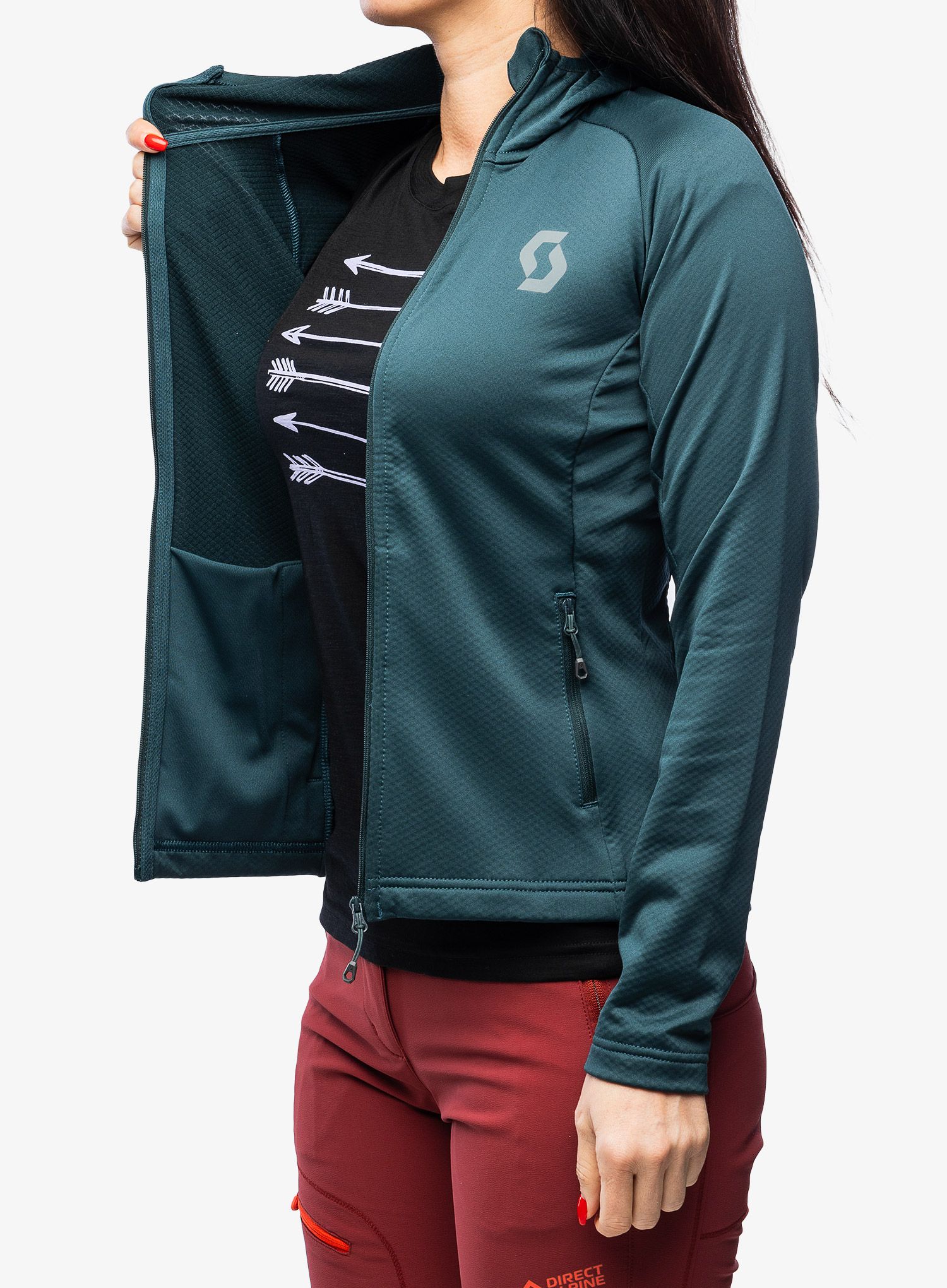 Ženski flis SCOTT Defined Tech Hoody - green