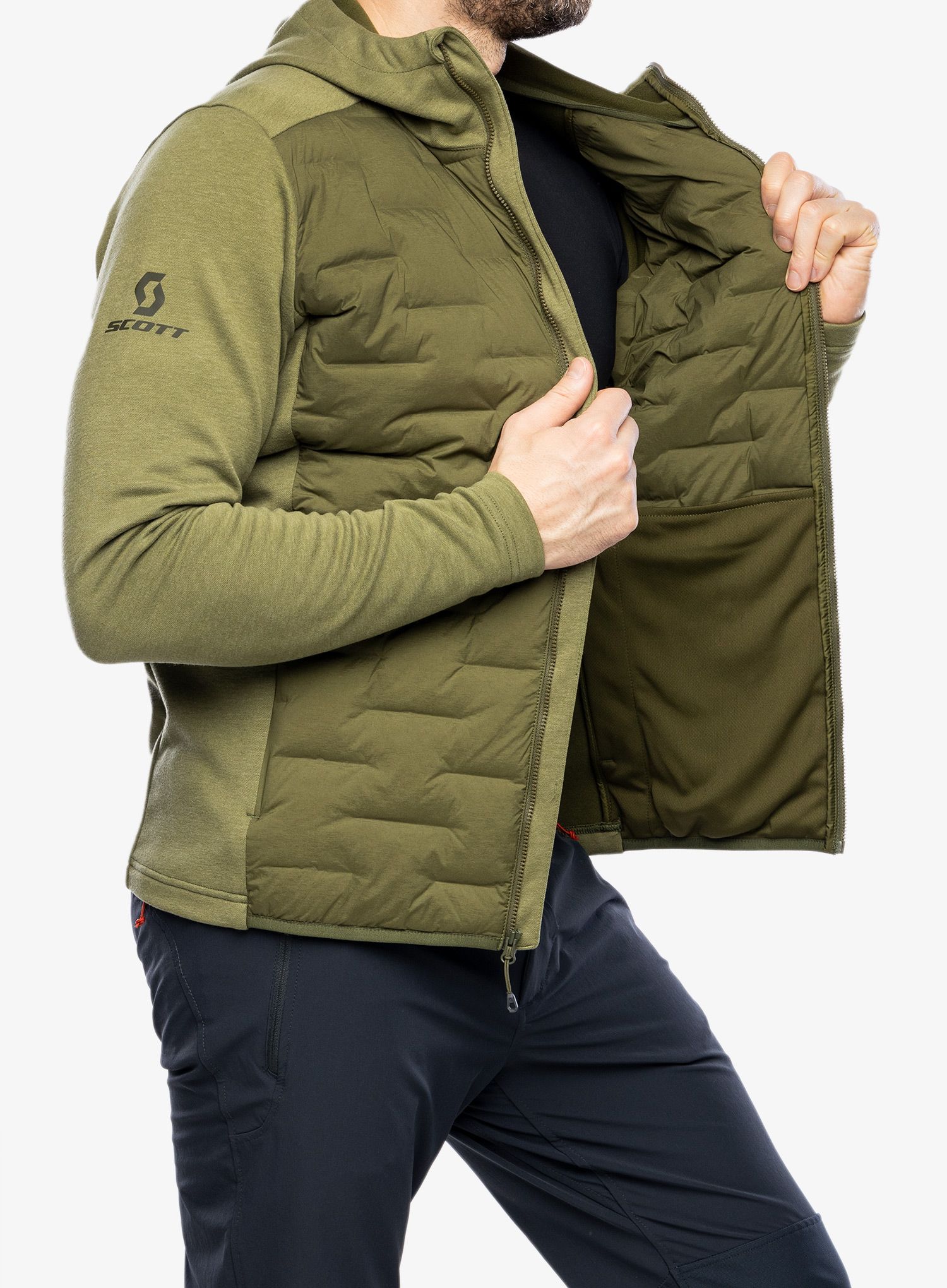 Jakna SCOTT Defined Warm Hybrid Hoody - fir green