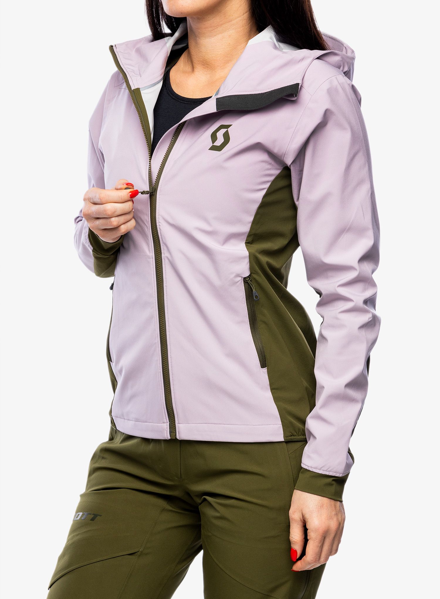 Ženska jakna SCOTT Explorair Hybrid LT Jacket - cloud pink/fir green