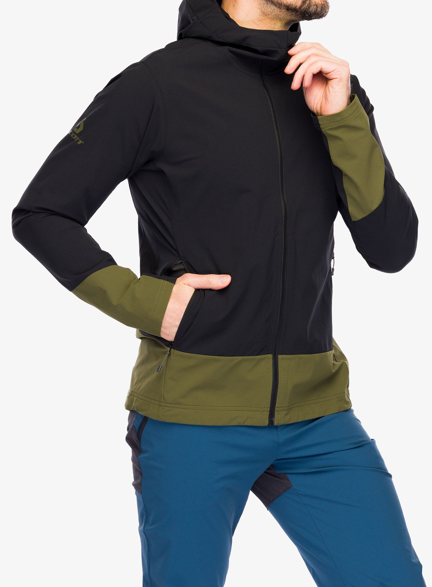 Softshell jakna SCOTT JKT Explorair Softshell SL - black/fir green