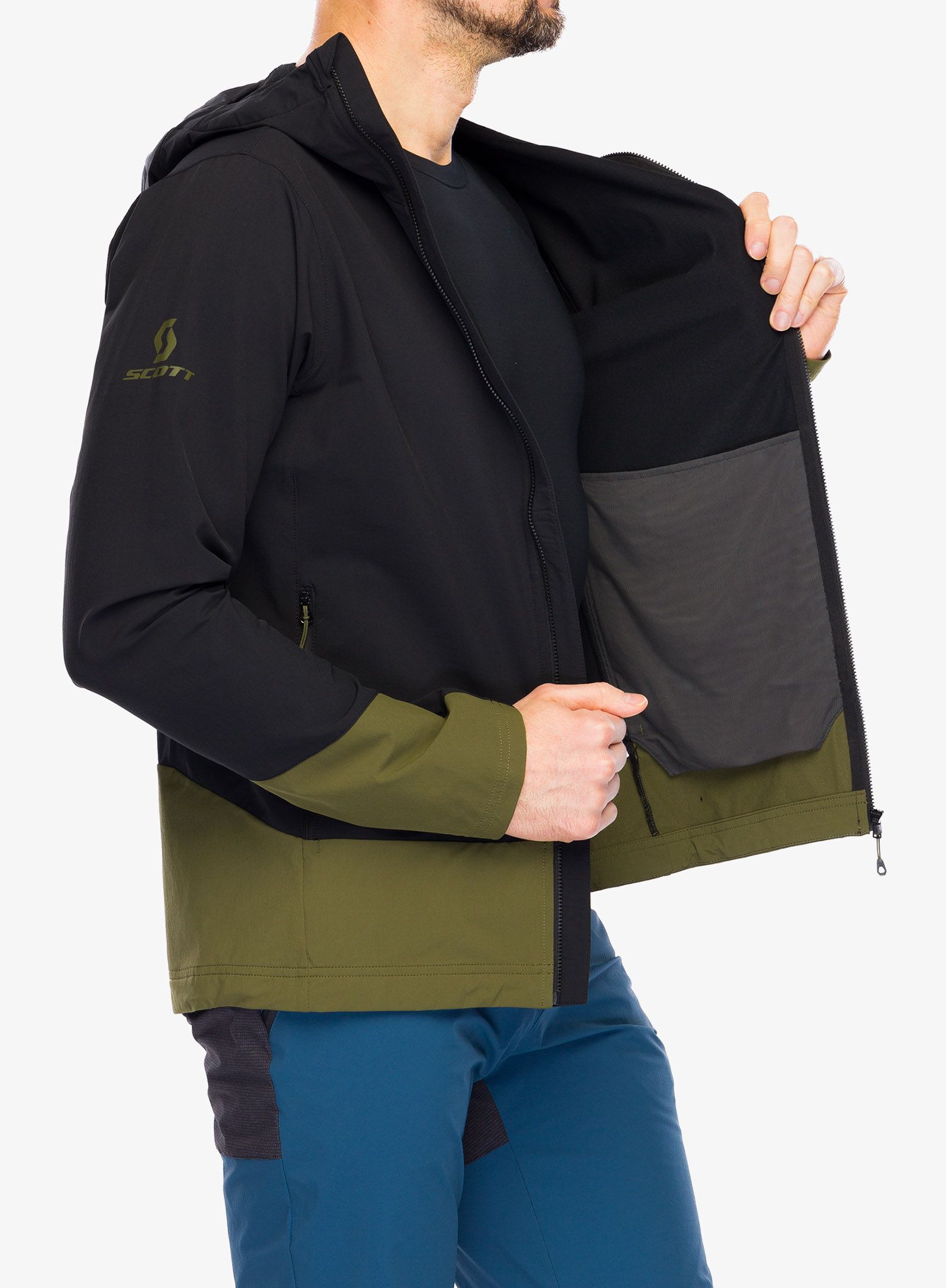 Softshell jakna SCOTT JKT Explorair Softshell SL - black/fir green
