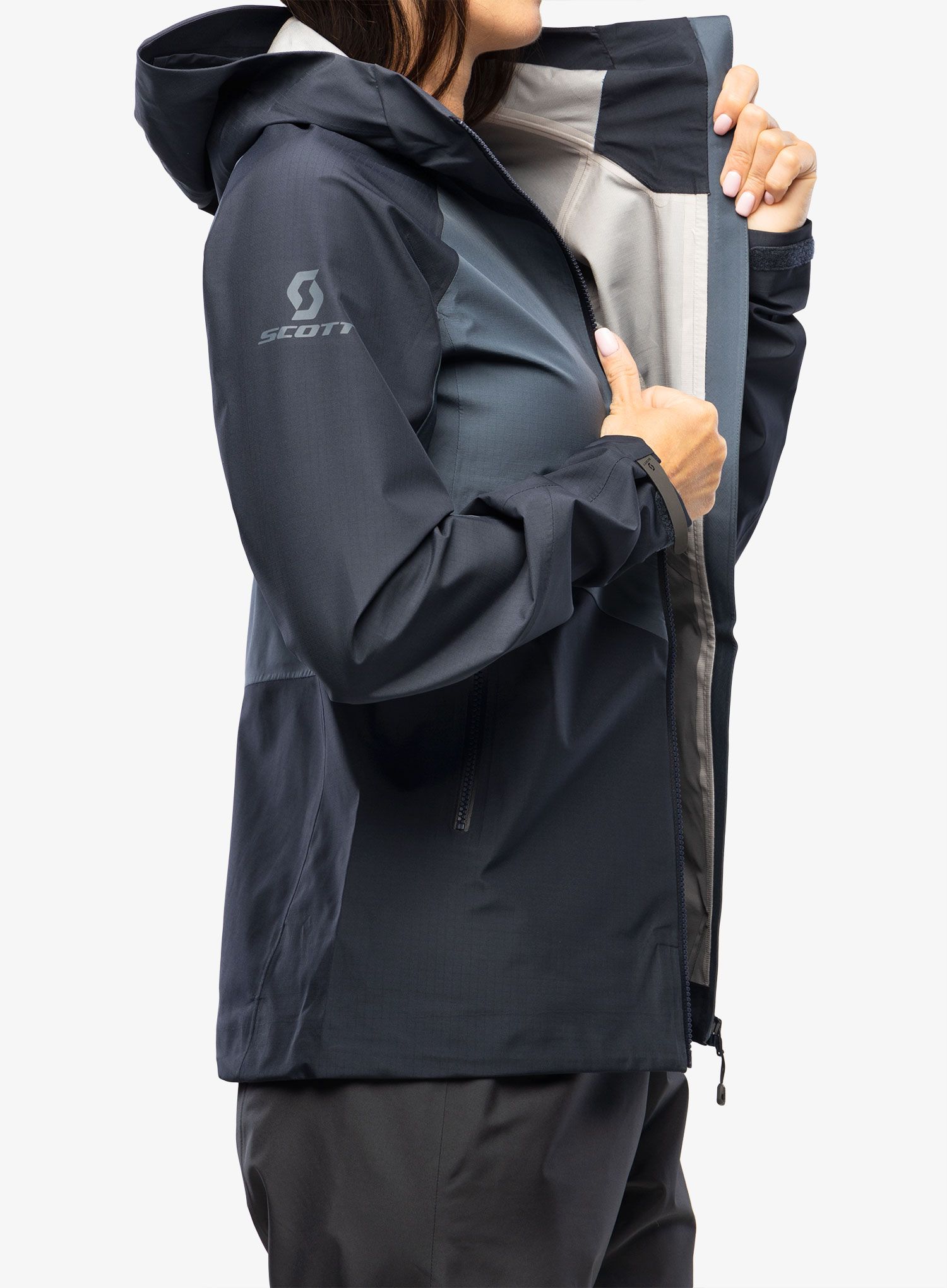 Ženska nepremočljiva jakna SCOTT Jacket Explorair Light Dryo 3L - dark blue/metal blue