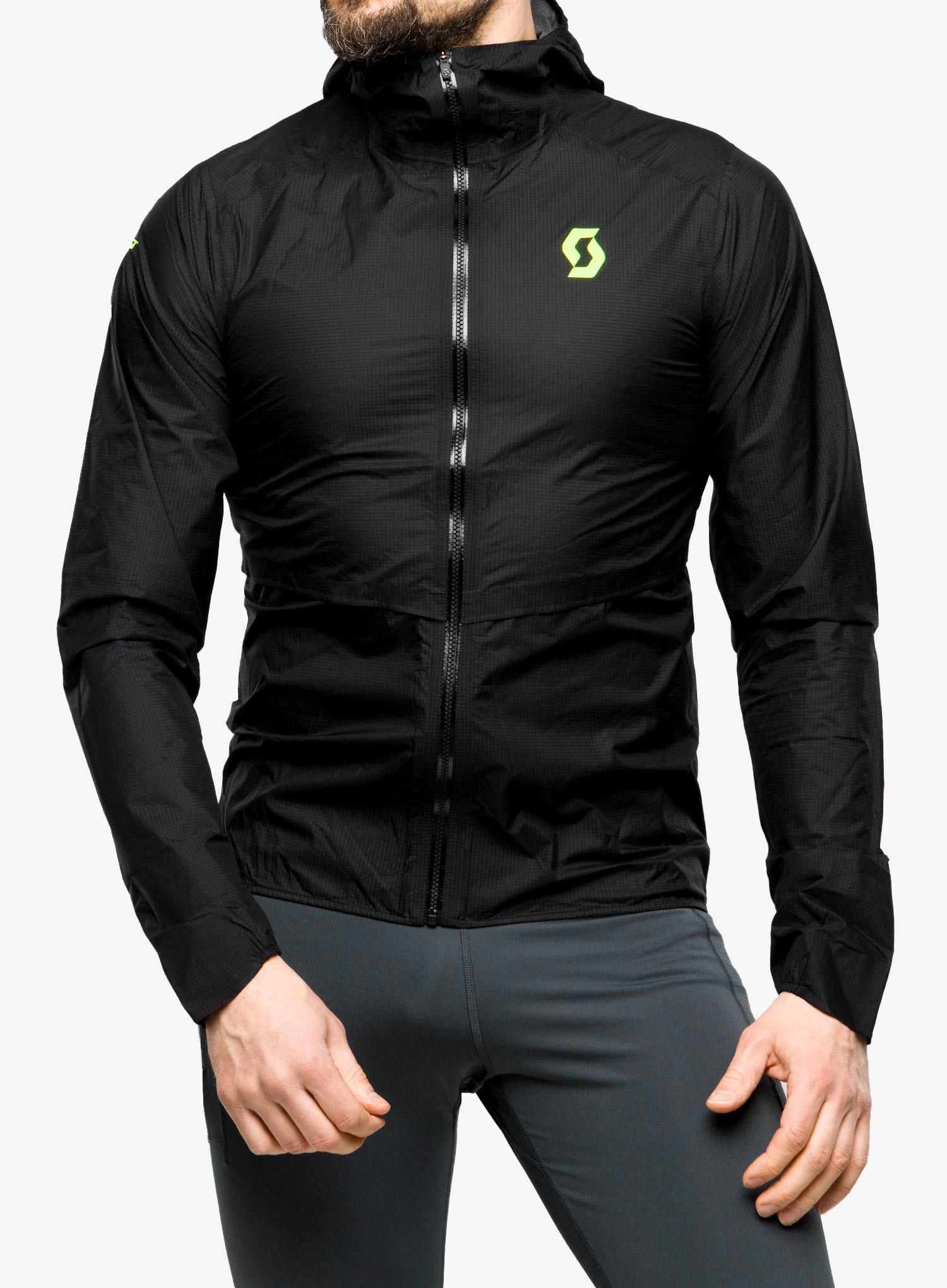 Tekaška jakna SCOTT RC Run Waterproof - black/yellow