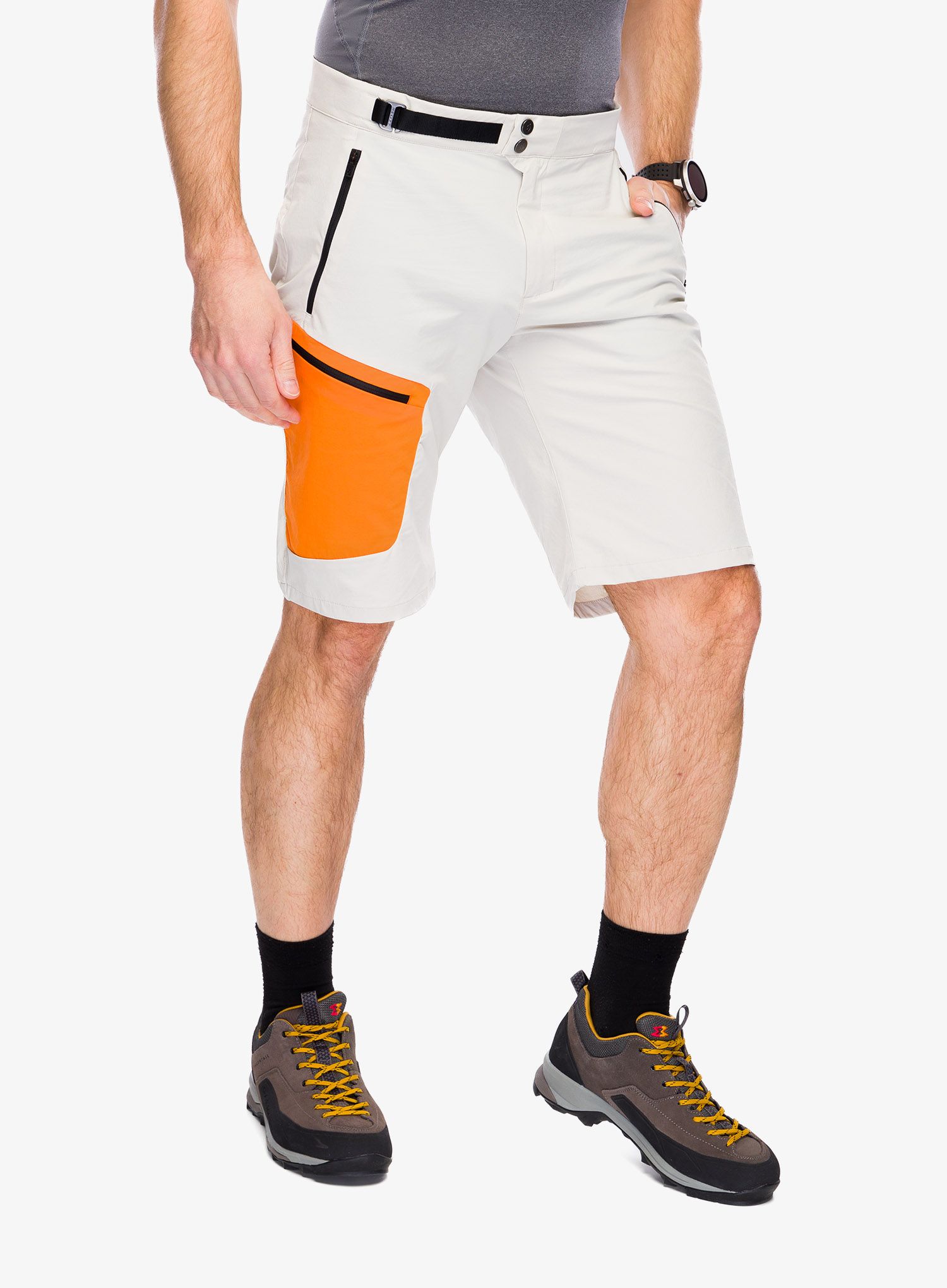 Pohodniške kratke hlače SCOTT Short Explorair Light - dust white/flash orange