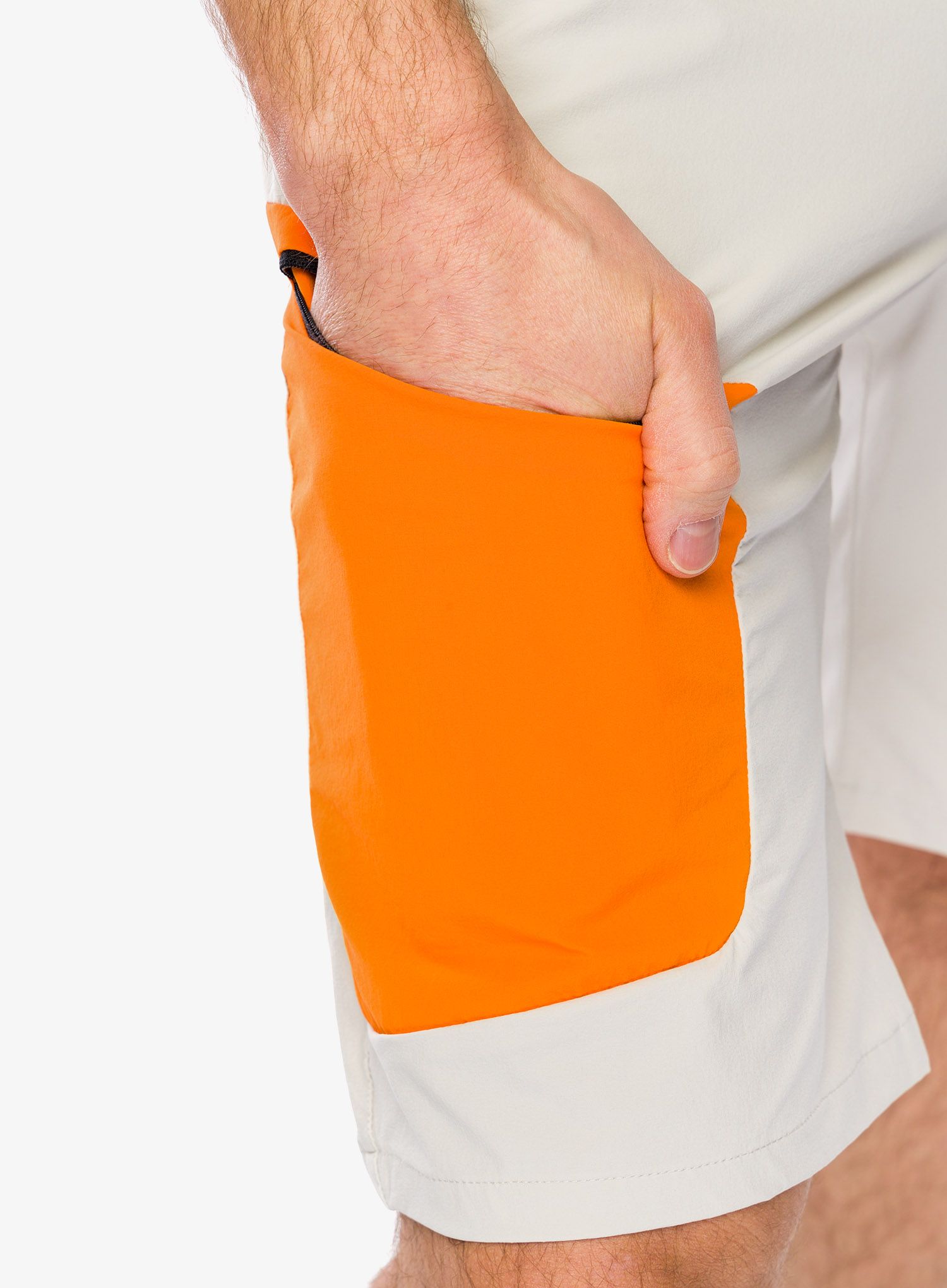 Pohodniške kratke hlače SCOTT Short Explorair Light - dust white/flash orange