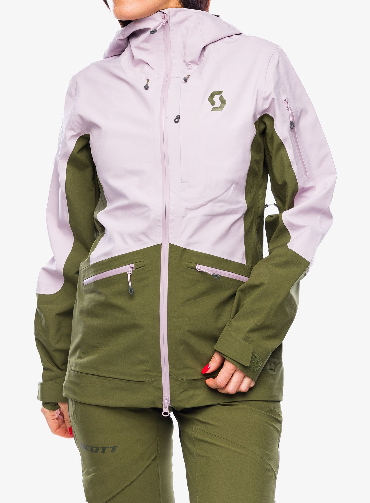 Ženska jakna SCOTT Vertic 3L Jacket - cloud pink/fir green