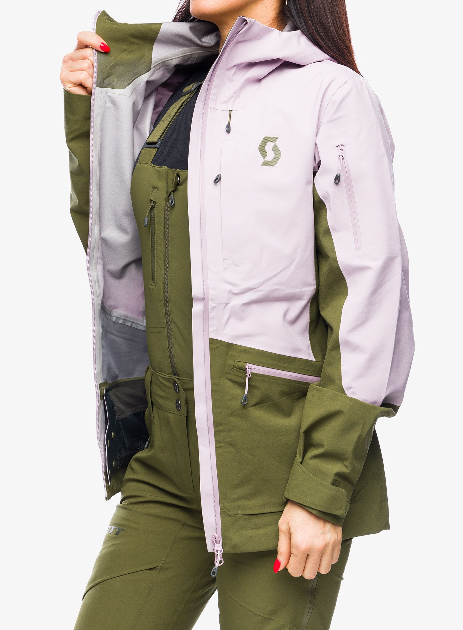Ženska jakna SCOTT Vertic 3L Jacket - cloud pink/fir green