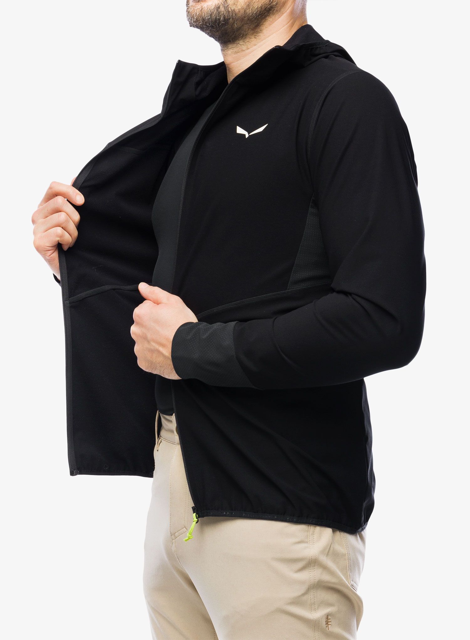 Softshell jakna Salewa Agner DST/DRY Full Zip Hoody - black out