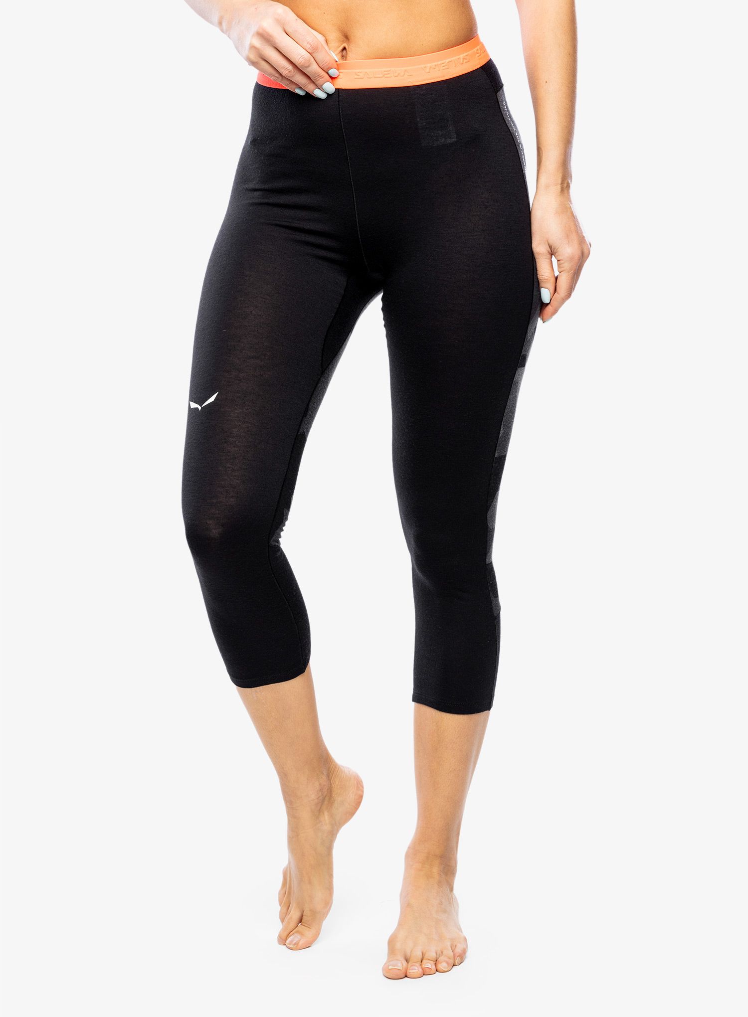 Ženske termo pajkice Salewa Cristallo Warm Amr 3/4 Tight - black out