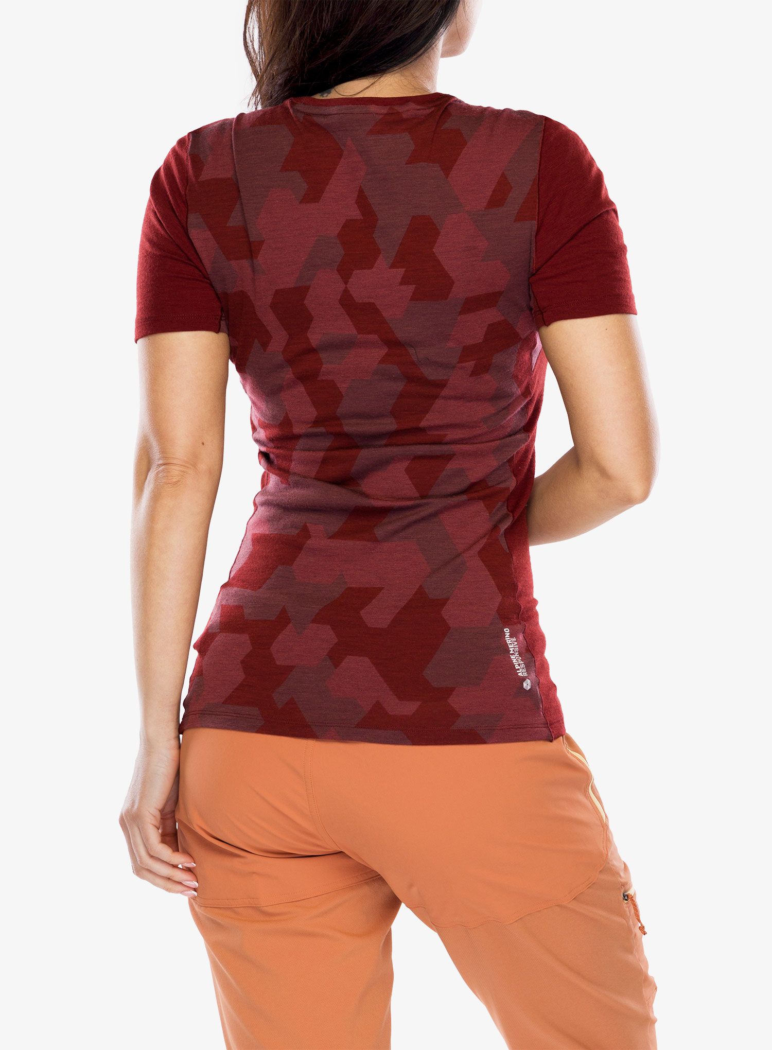 Ženska majica Salewa Cristallo Warm Alpine Merino Responsive SS - syrah