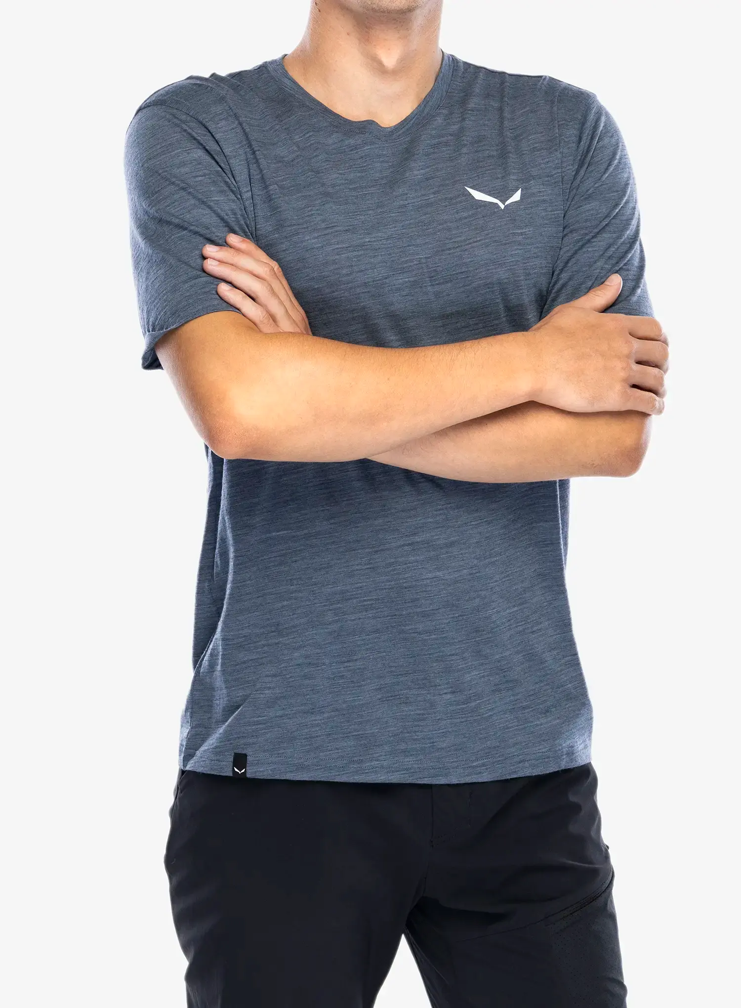 Merino majica Salewa Eagle Minilogo AM T-Shirt - dark denim