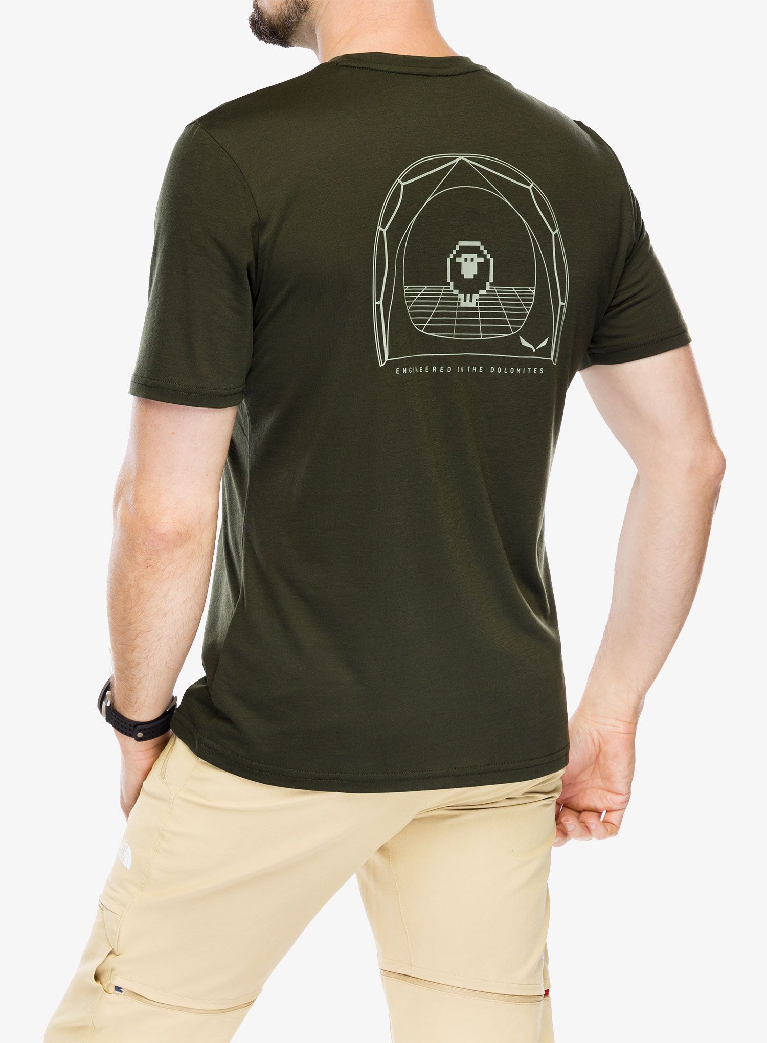 Športna majica Salewa Eagle Sheep Camp Dry T-Shirt - dark olive