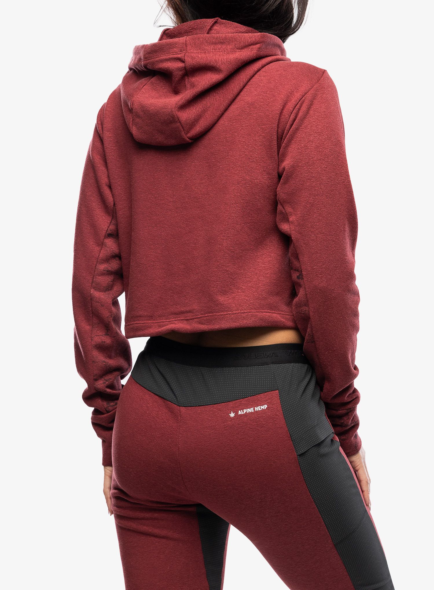Ženska jopica s kapuco Salewa Lavaredo Hemp Crop Hoodie - syrah
