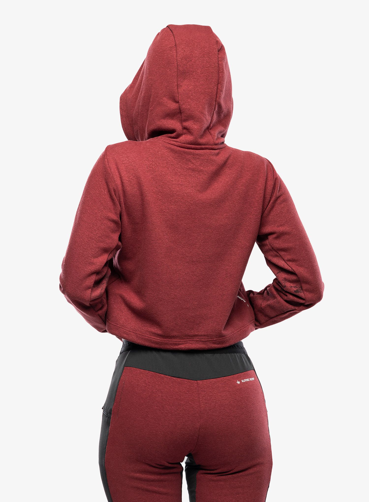 Ženska jopica s kapuco Salewa Lavaredo Hemp Crop Hoodie - syrah