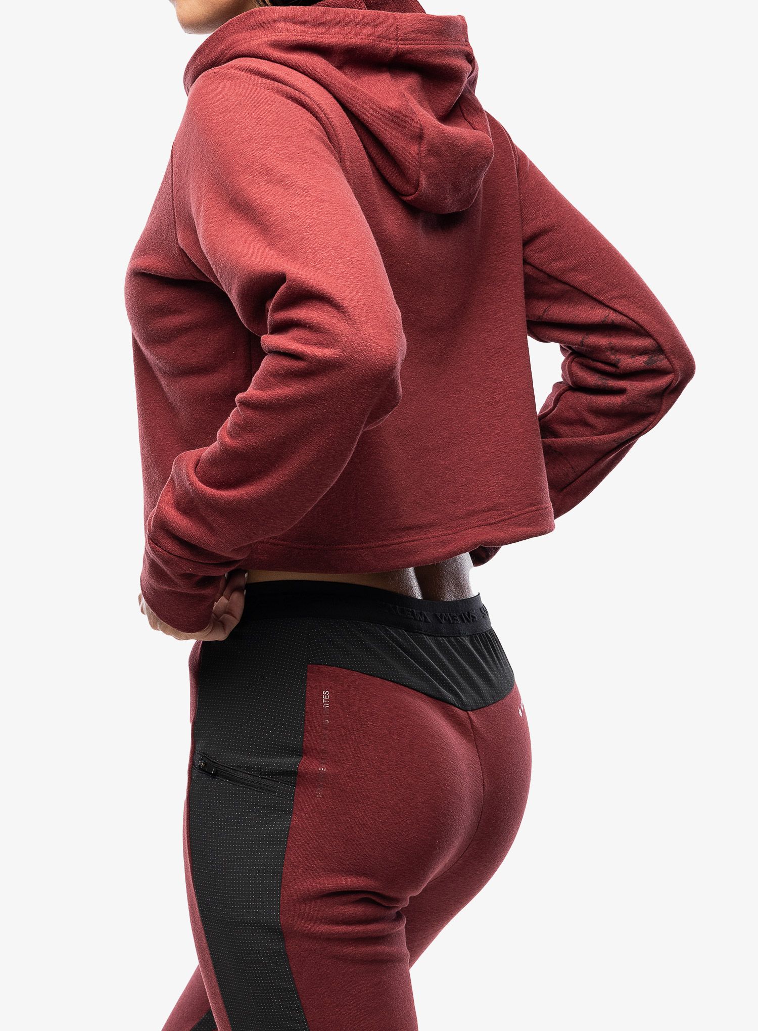 Ženska jopica s kapuco Salewa Lavaredo Hemp Crop Hoodie - syrah
