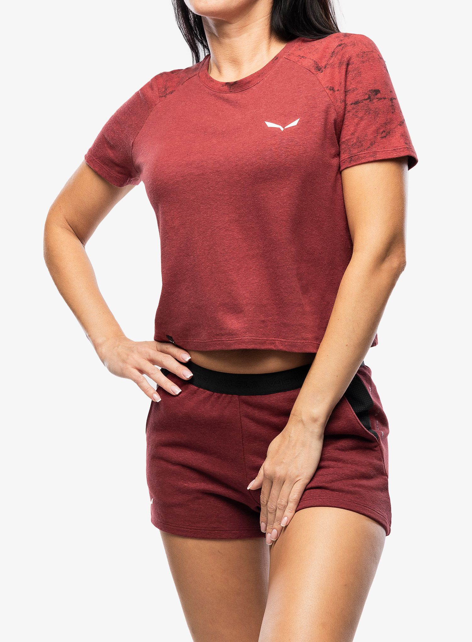 Ženska majica Salewa Lavaredo Hemp Crop T-Shirt - syrah