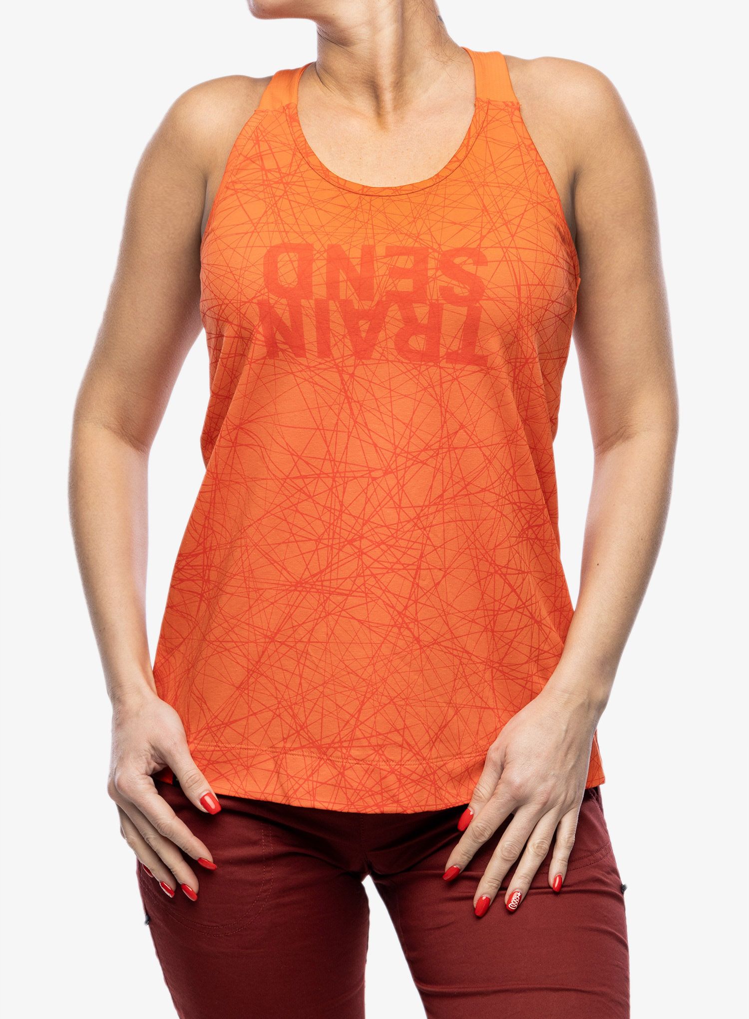 Ženska majica Salewa Lavaredo Hemp Print Tankt - red orange
