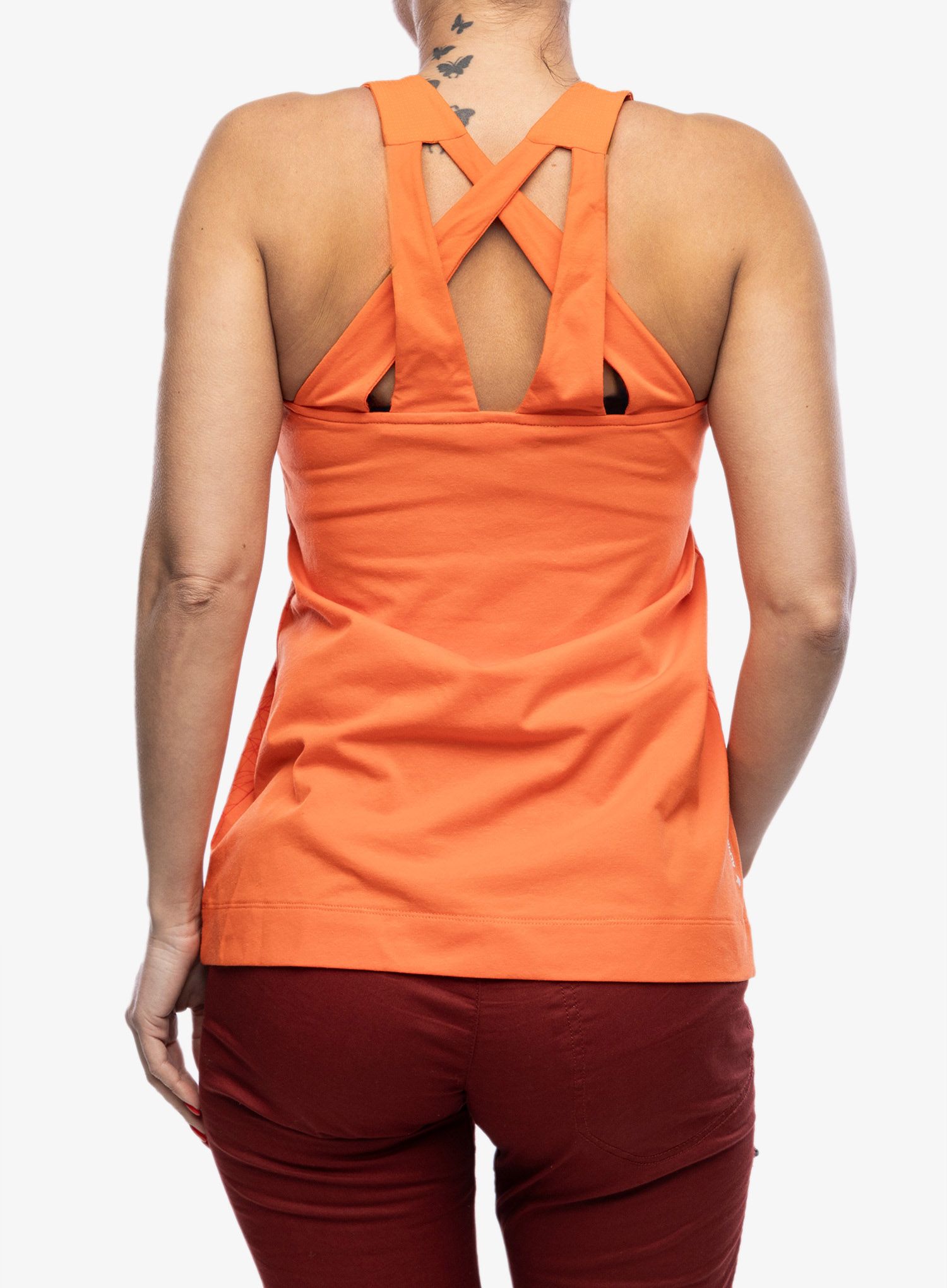 Ženska majica Salewa Lavaredo Hemp Print Tankt - red orange
