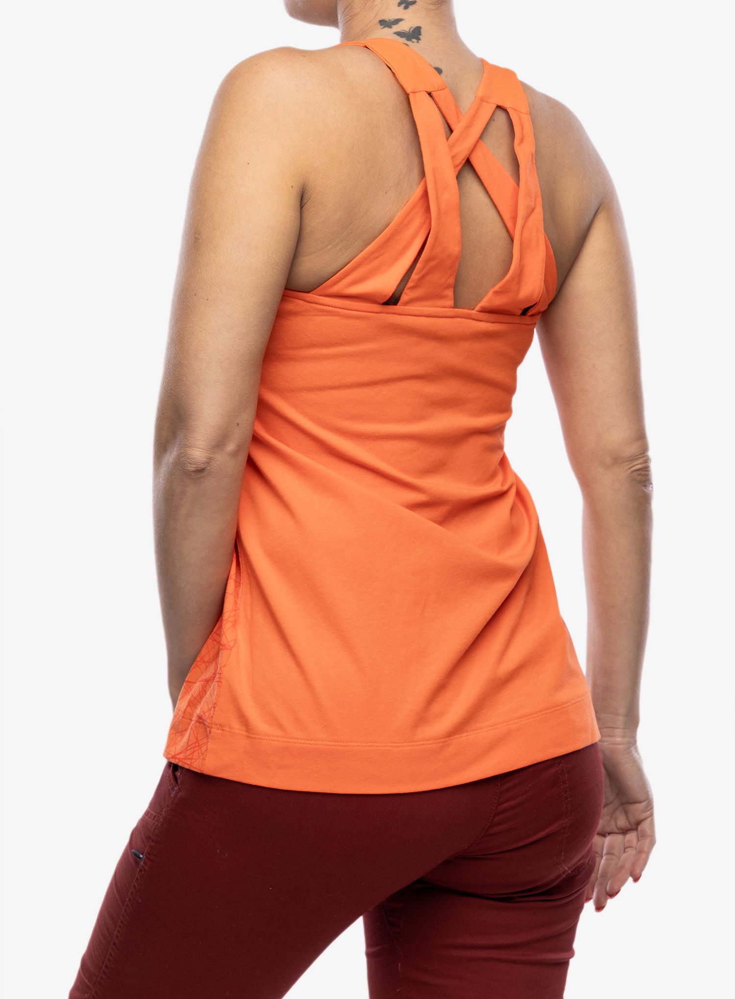Ženska majica Salewa Lavaredo Hemp Print Tankt - red orange