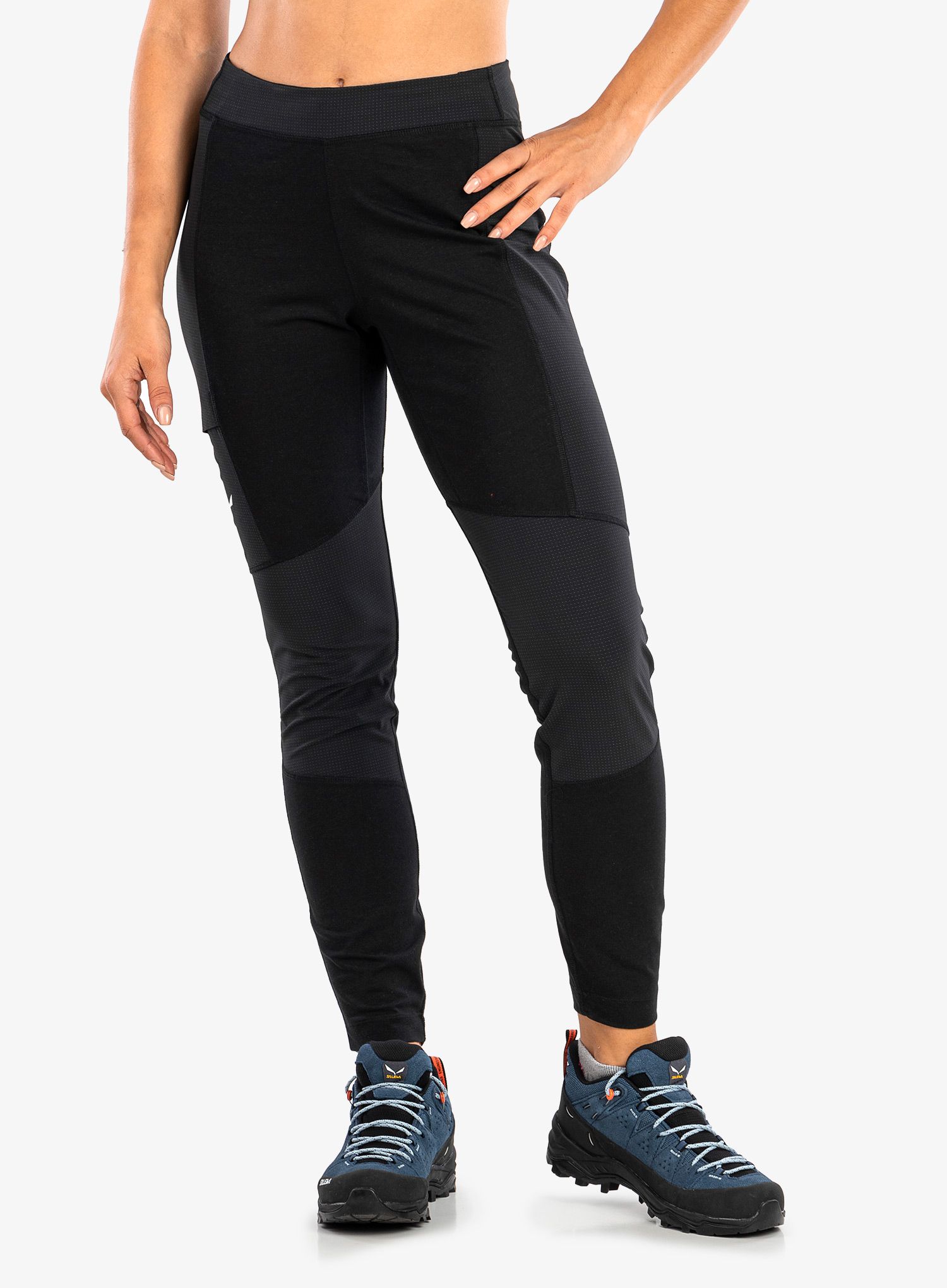Ženske plezalne hlače Salewa Alpine Hemp Tights - black out