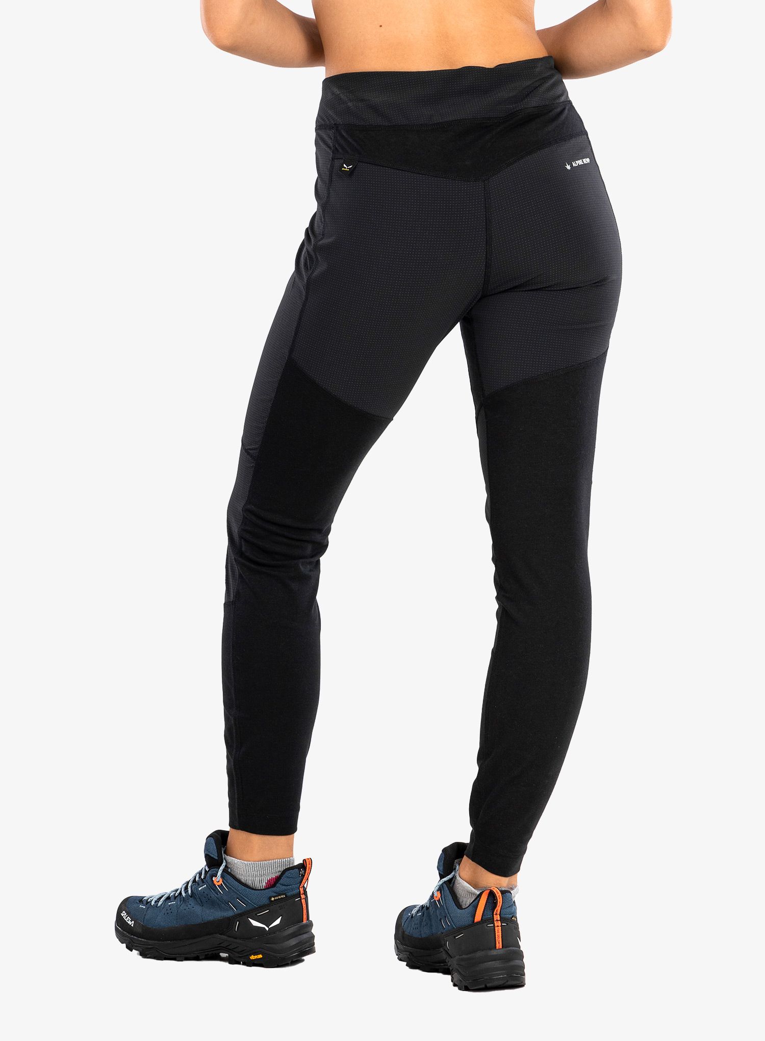 Ženske plezalne hlače Salewa Alpine Hemp Tights - black out