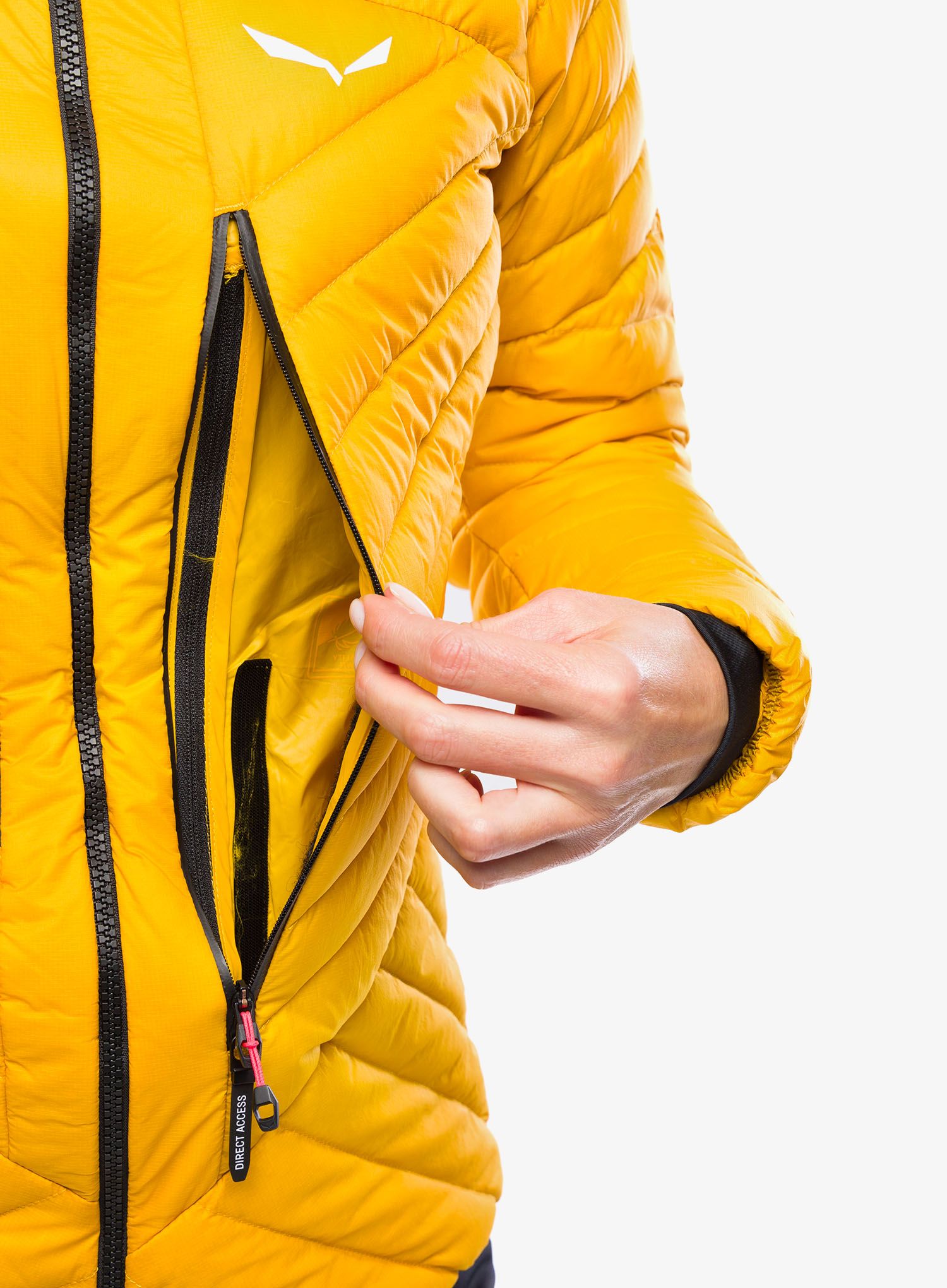 Ženska hibridna jakna Salewa Ortles Hybrid RDS DWN Jacket - gold