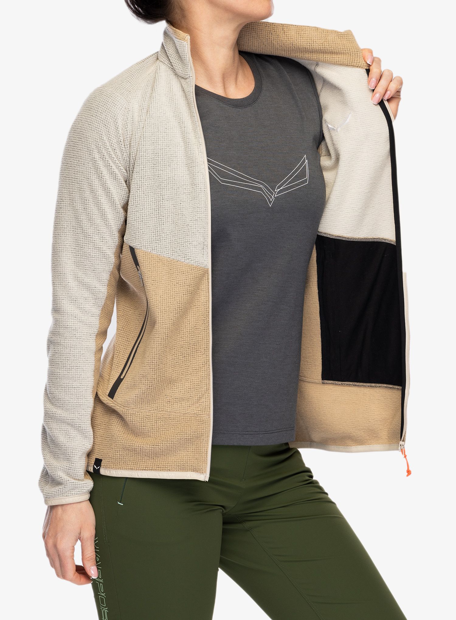Ženski flis Salewa Paganella Jacket  - quicksand/oatmeal