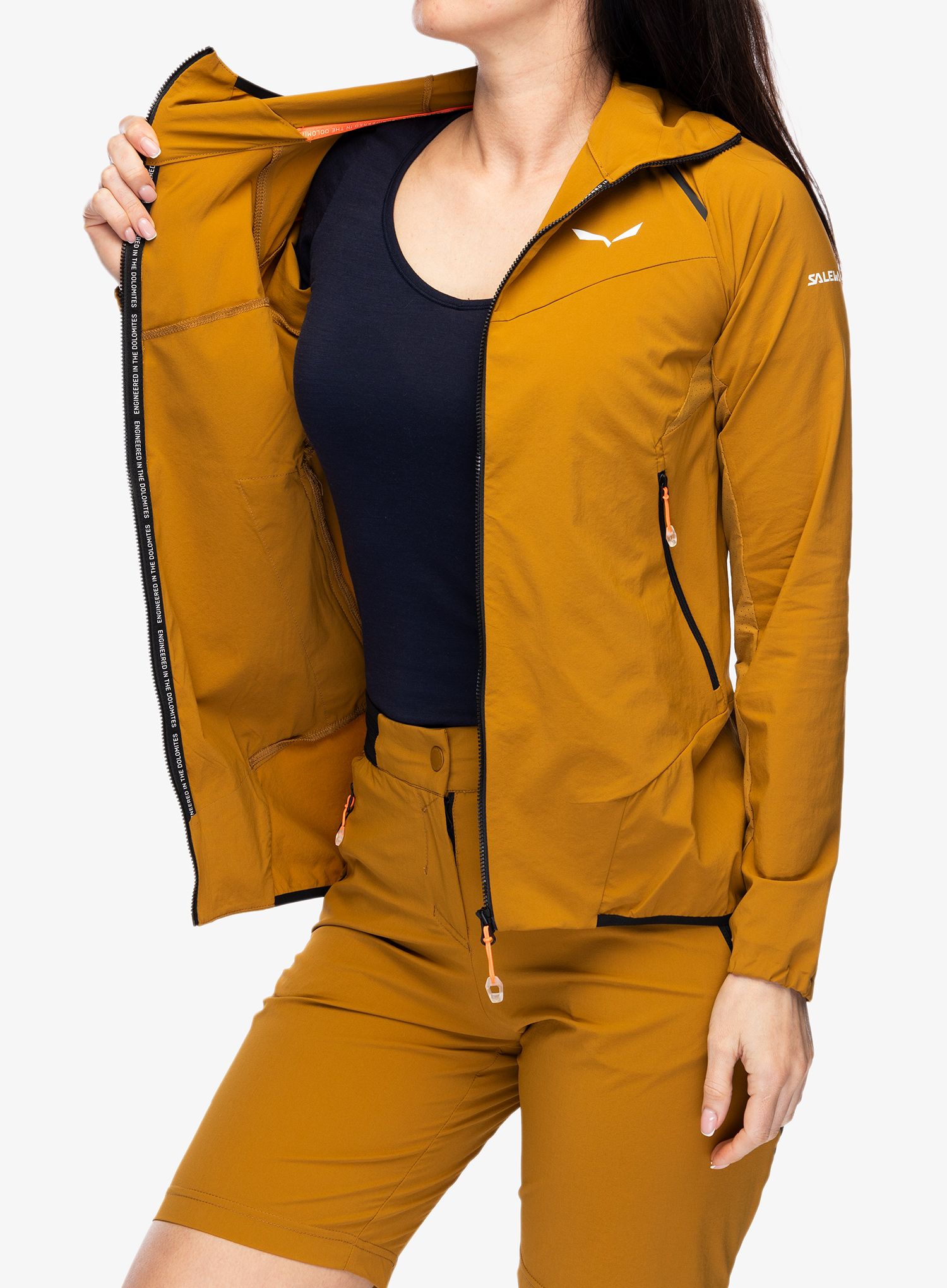Ženska softshell jakna Salewa Pedroc DST Light Jacket - golden brown