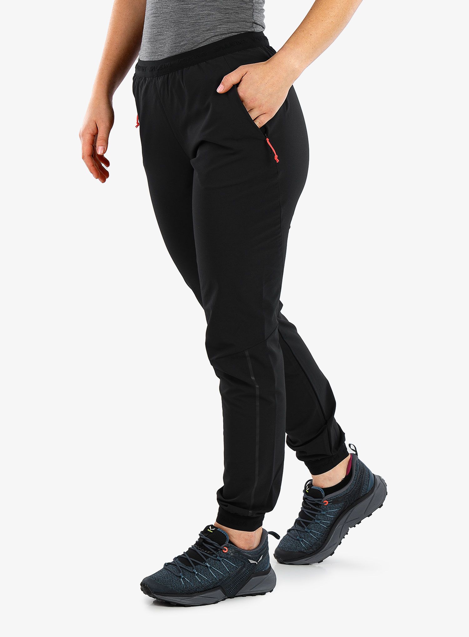 Ženske pohodniške hlače Salewa Pedroc DST WO Pants - black out