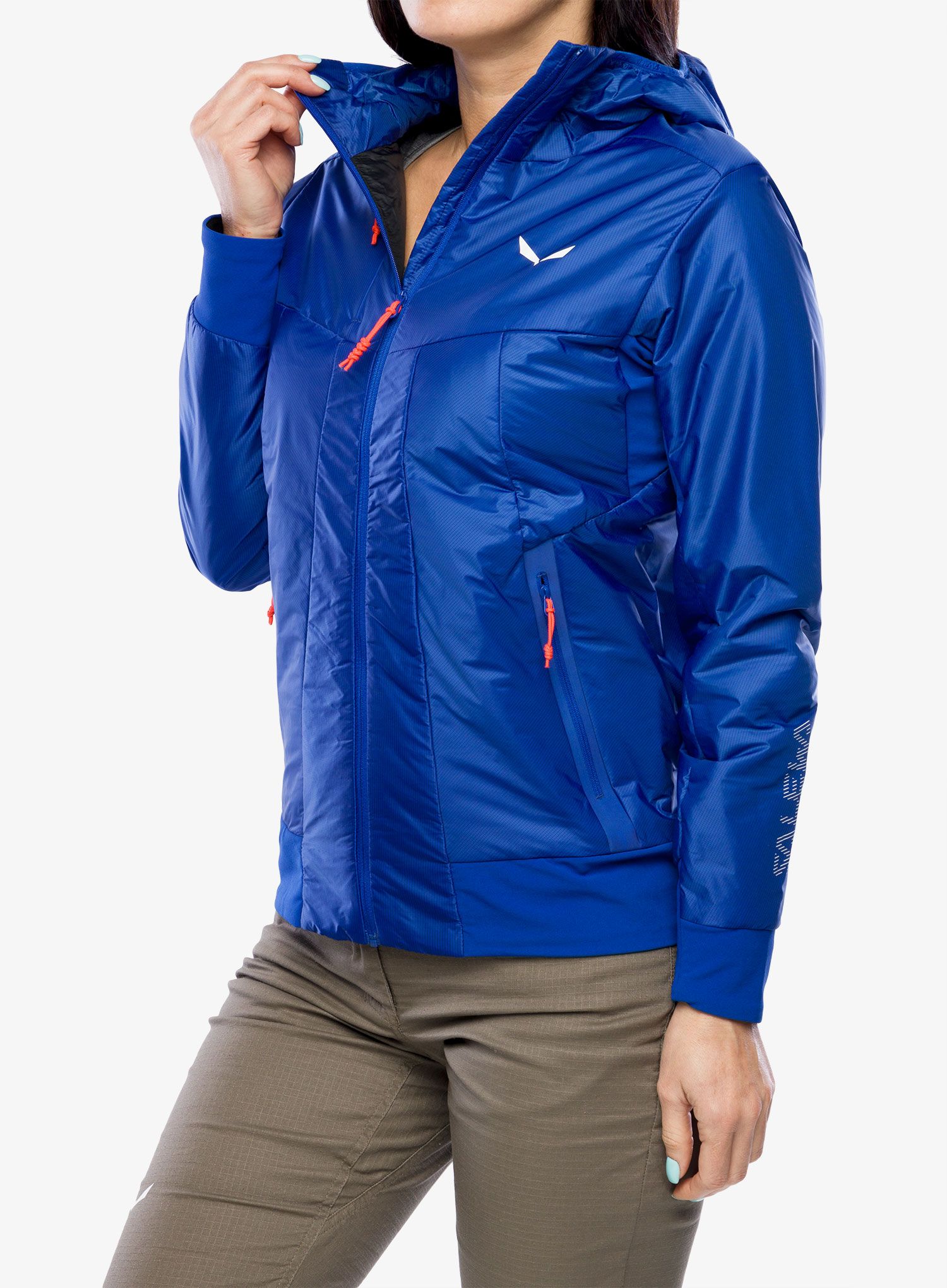 Ženska hibridna jakna Salewa Pedroc Hybrid TWR Hooded Jacket - electric